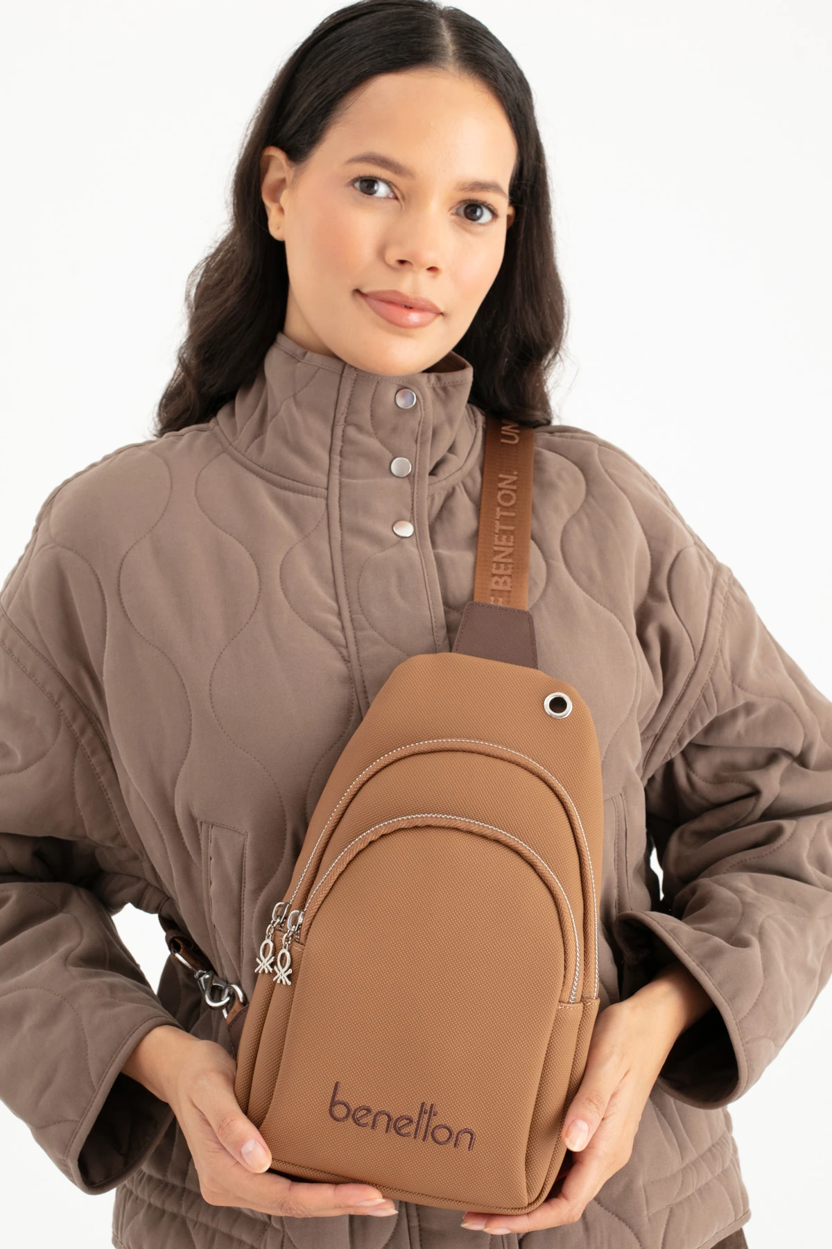 Benetton Kadın Vücut Çantası BNT_1652 - Taba-Kahve