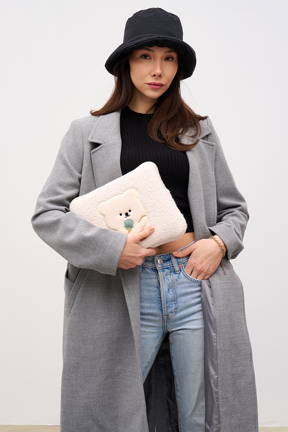 Teddy Bear Tablet Kılıfı 10” & 11” İnç Uyumlu  - Bej