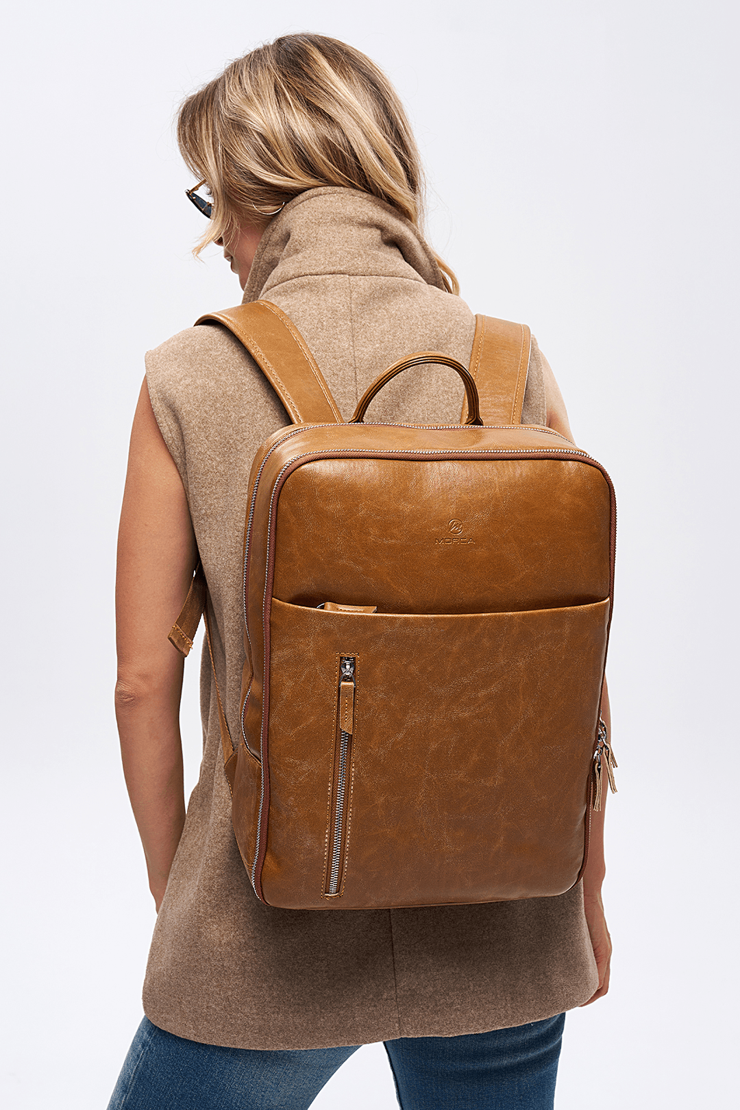 Organizer Premium Deri Sırt Laptop Çantası Unisex
