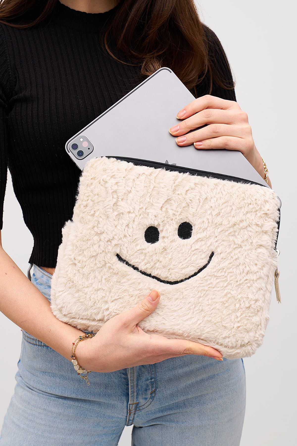 Smile Tablet Kılıfı 10” & 11” İnç Uyumlu  - Bej