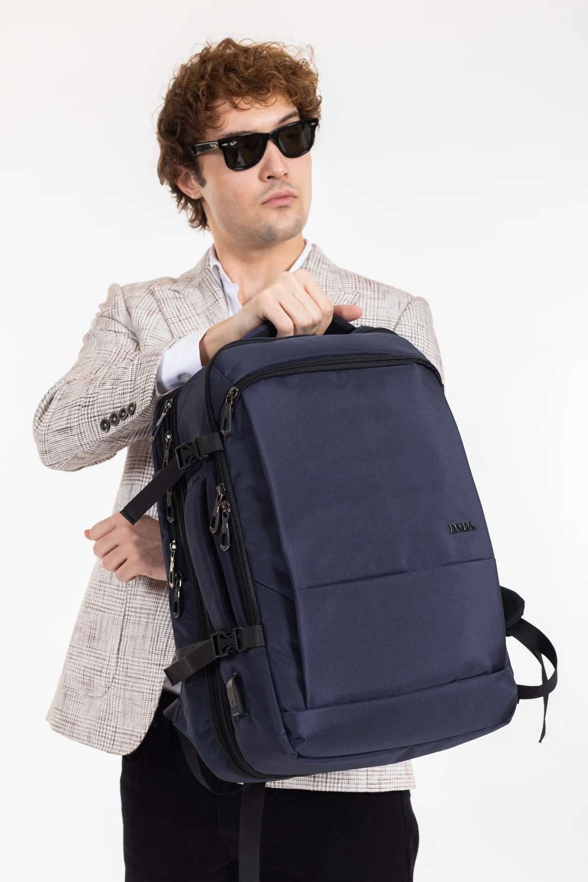 DADA Unisex Suya Dayanıklı Seyahat ve İş Çantası | 15.6” Notebook & 10.1” Tablet Bölmeli DADA-12 - Lacivert