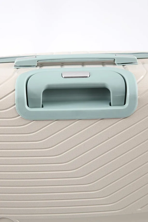 ÇÇS 5239 Polipropilen 3'lü Valiz Seti - Beyaz-Mavi