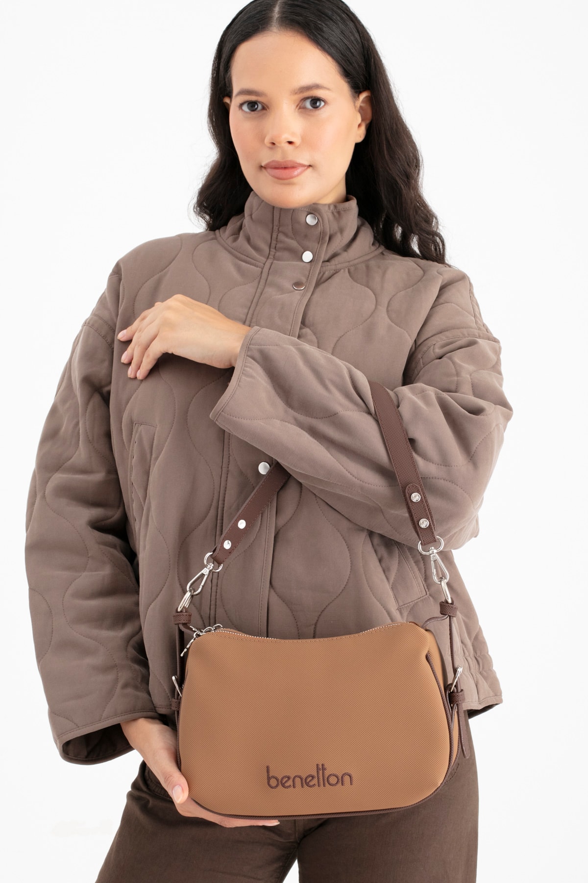 Benetton Kadın Omuz Çantası BNT_1699 - Taba-Kahve
