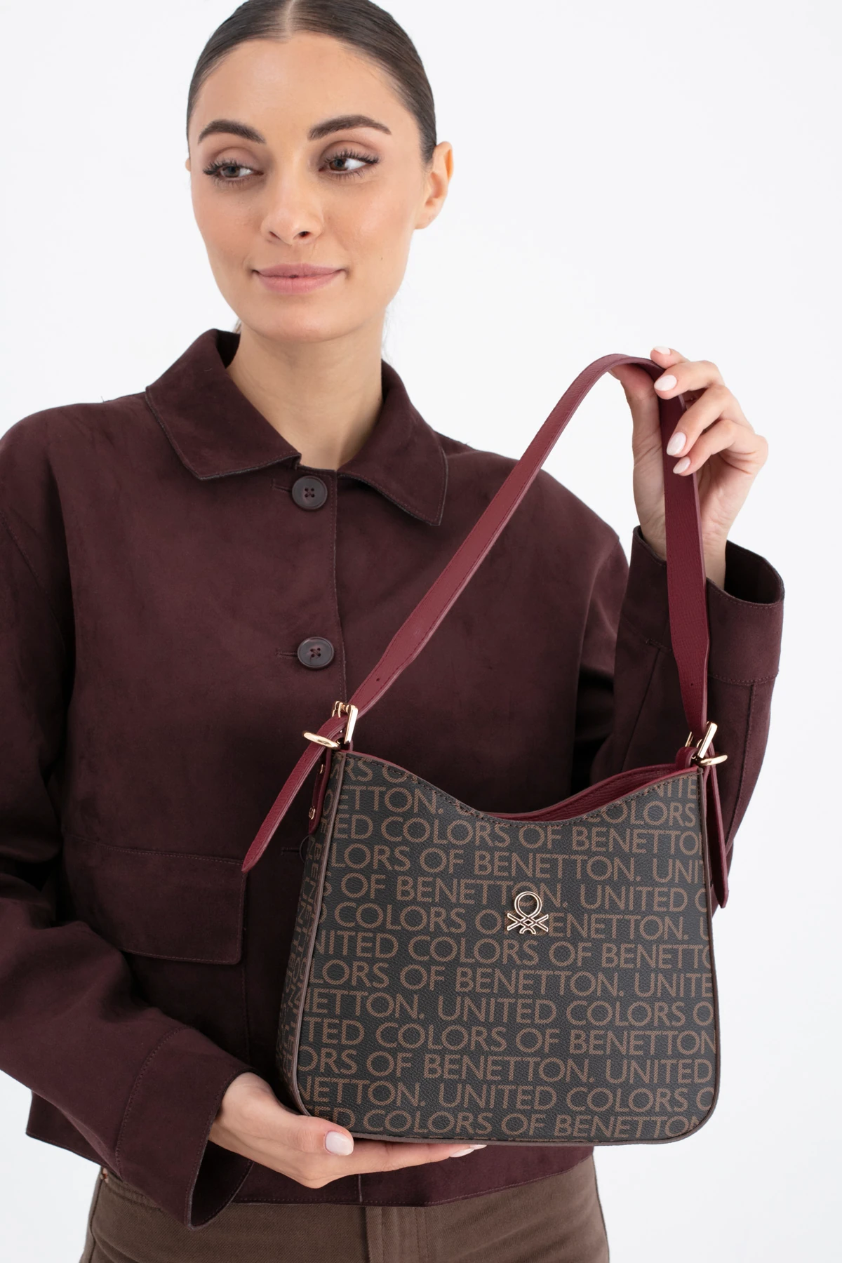 Benetton Kadın Omuz Çantası BNT_1703 - Kahve-Bordo