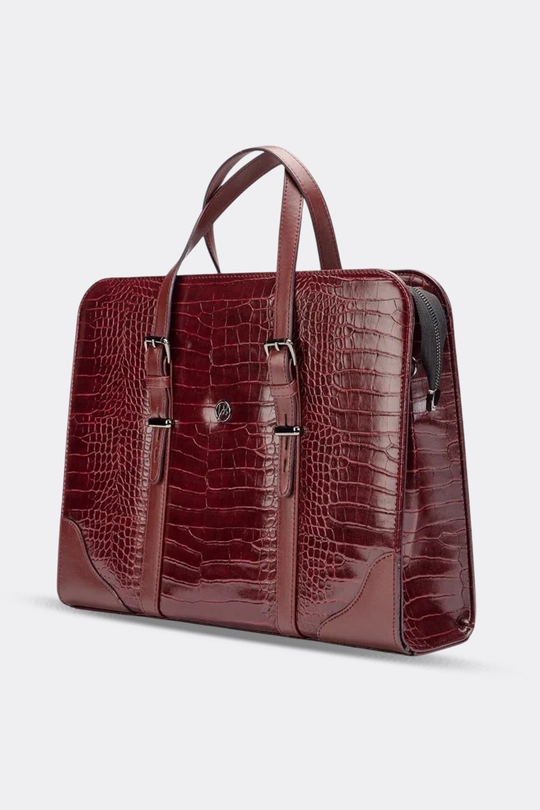 Kadın Evrak Laptop Çantası - Bordo Kroko