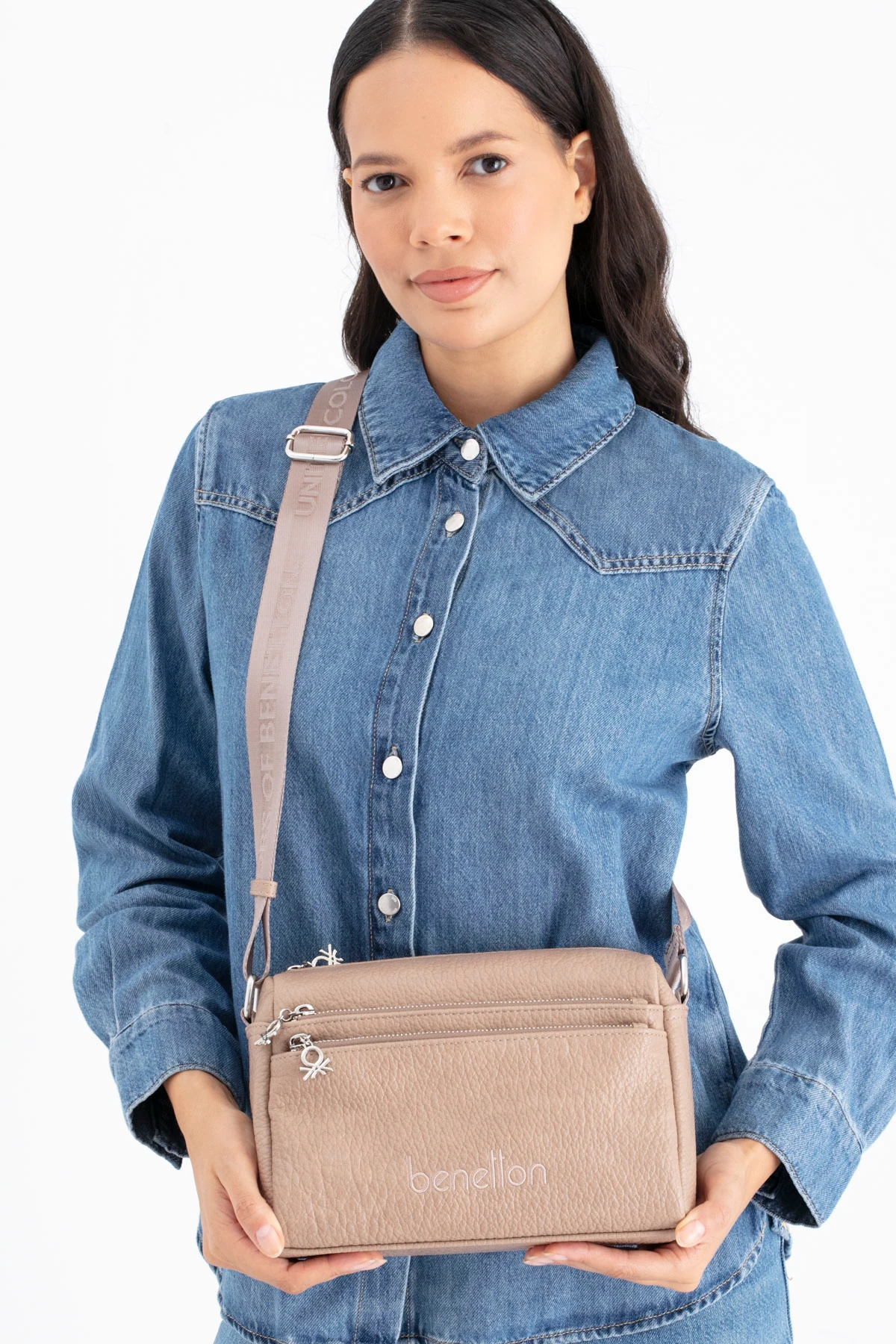 Benetton Kadın Çapraz Çanta BNT_1692 - Vizon