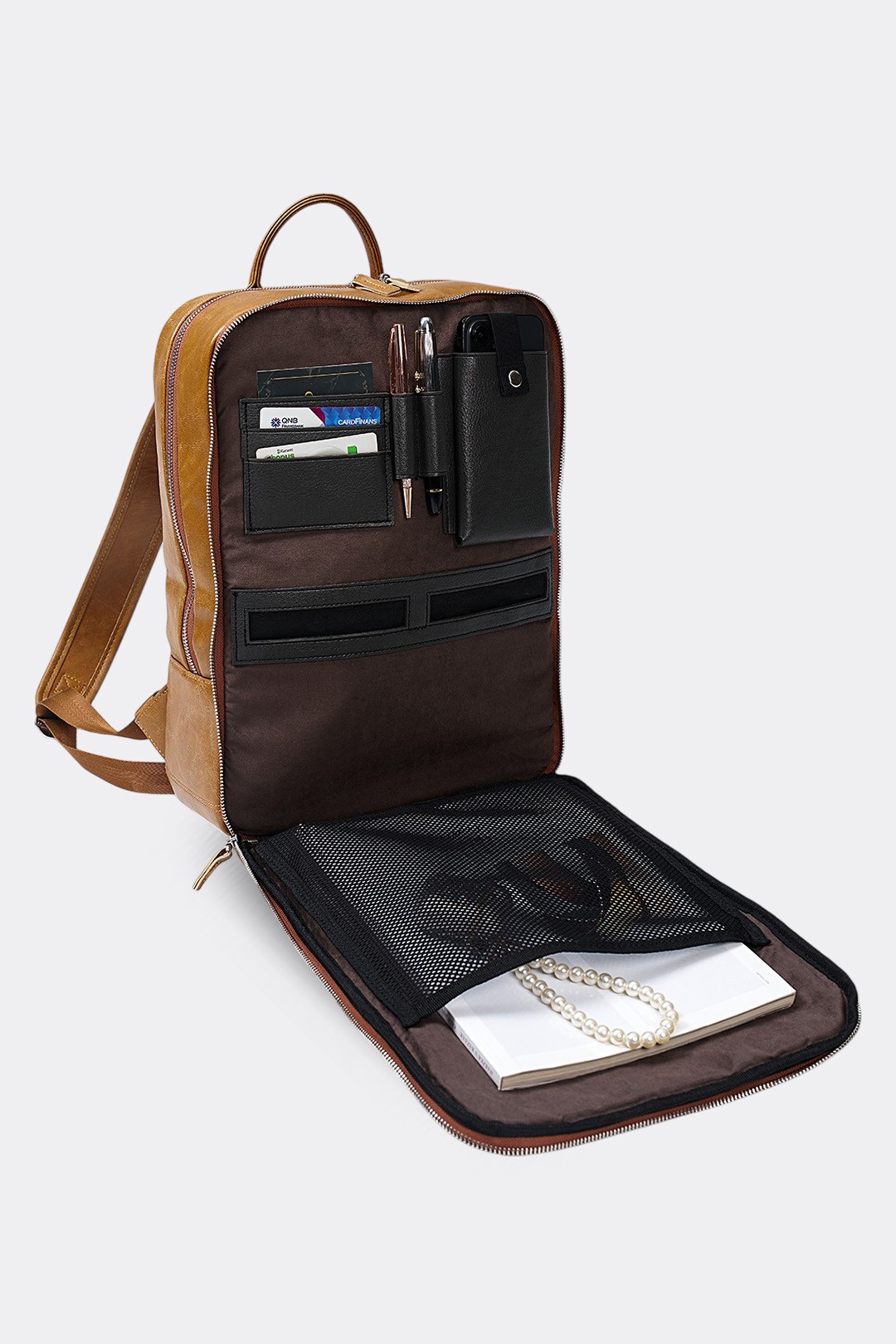 Organizer Premium Deri Sırt Laptop Çantası Unisex