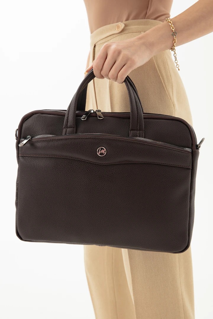Unisex Kahve 13" & 14" Laptop Evrak Çantası Kahve