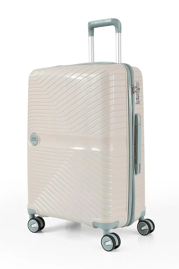 ÇÇS 5239 Polipropilen 3'lü Valiz Seti - Beyaz-Mavi