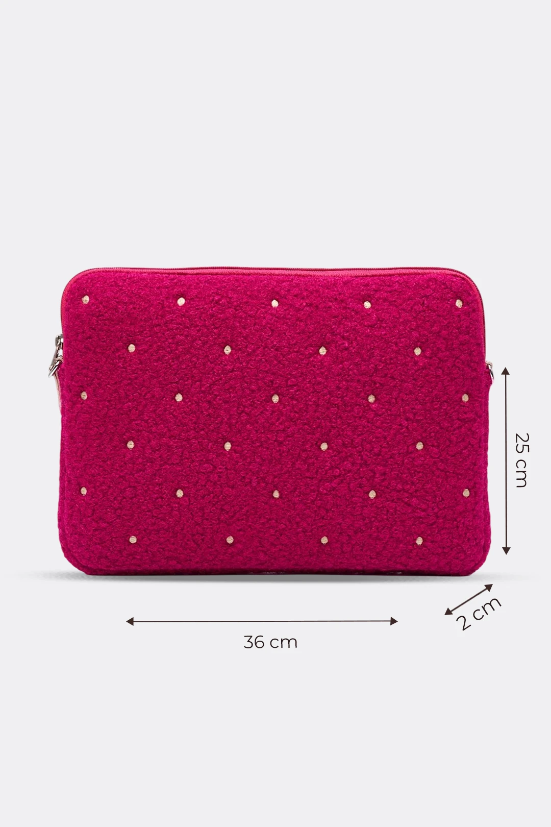 Puantiyeli Laptop Kılıfı 13" & 14" İnç Uyumlu - Fuşya