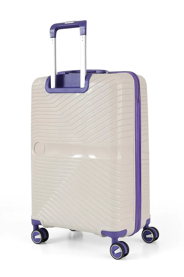 ÇÇS 5239 Polipropilen 3'lü Valiz Seti - Beyaz-Mor