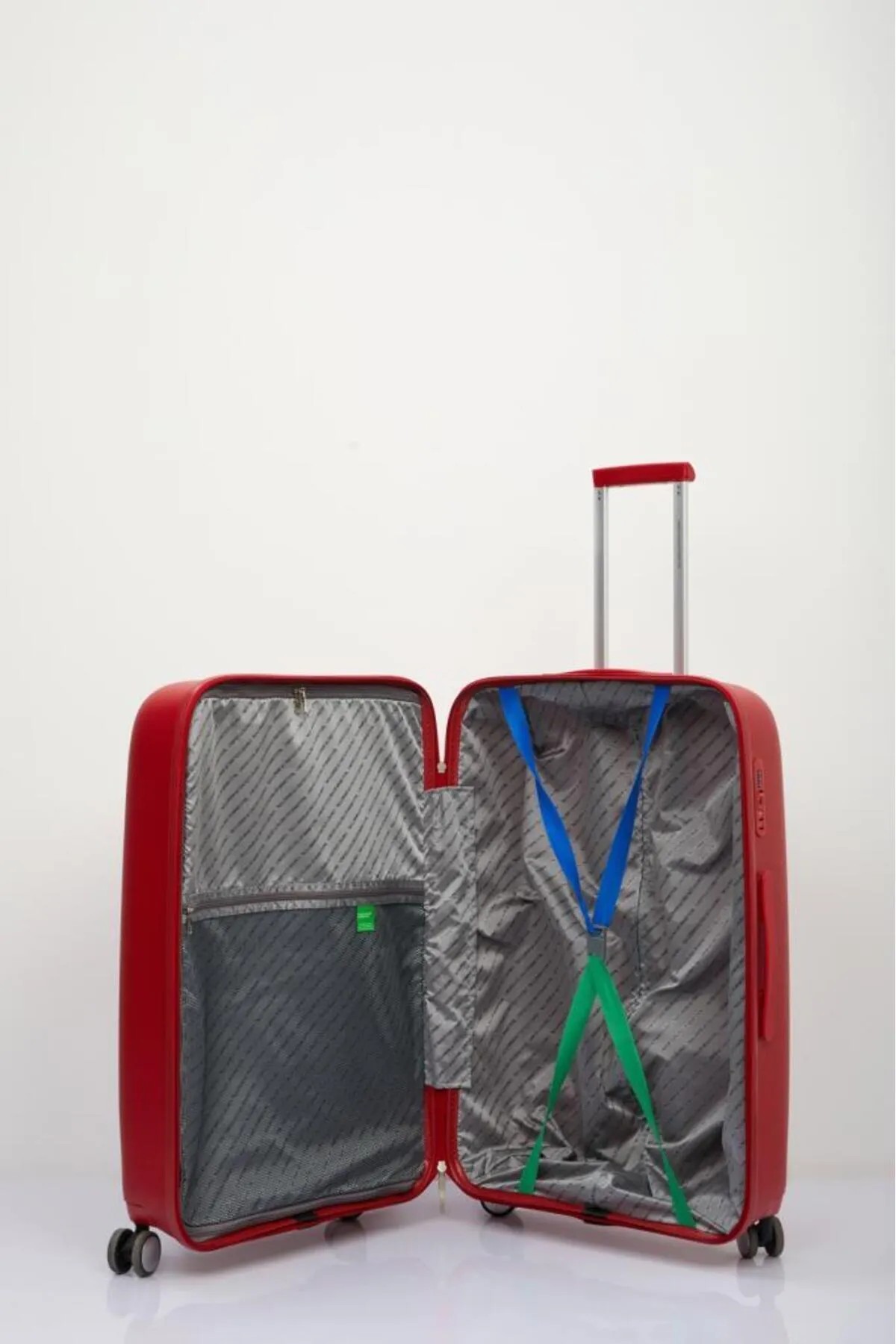 Benetton Büyük Boy Valiz Trolley 70 cm - Kırmızı