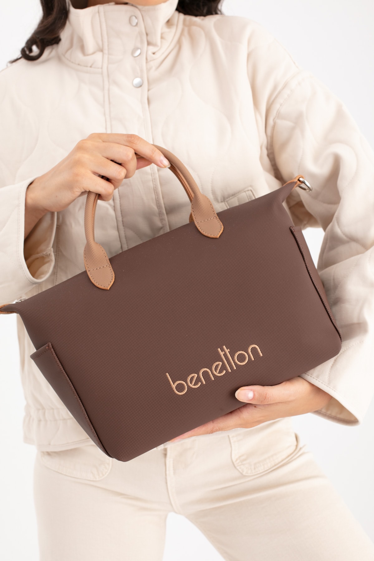 Benetton Kadın Kol Çantası BNT_1678 - Kahve-Camel