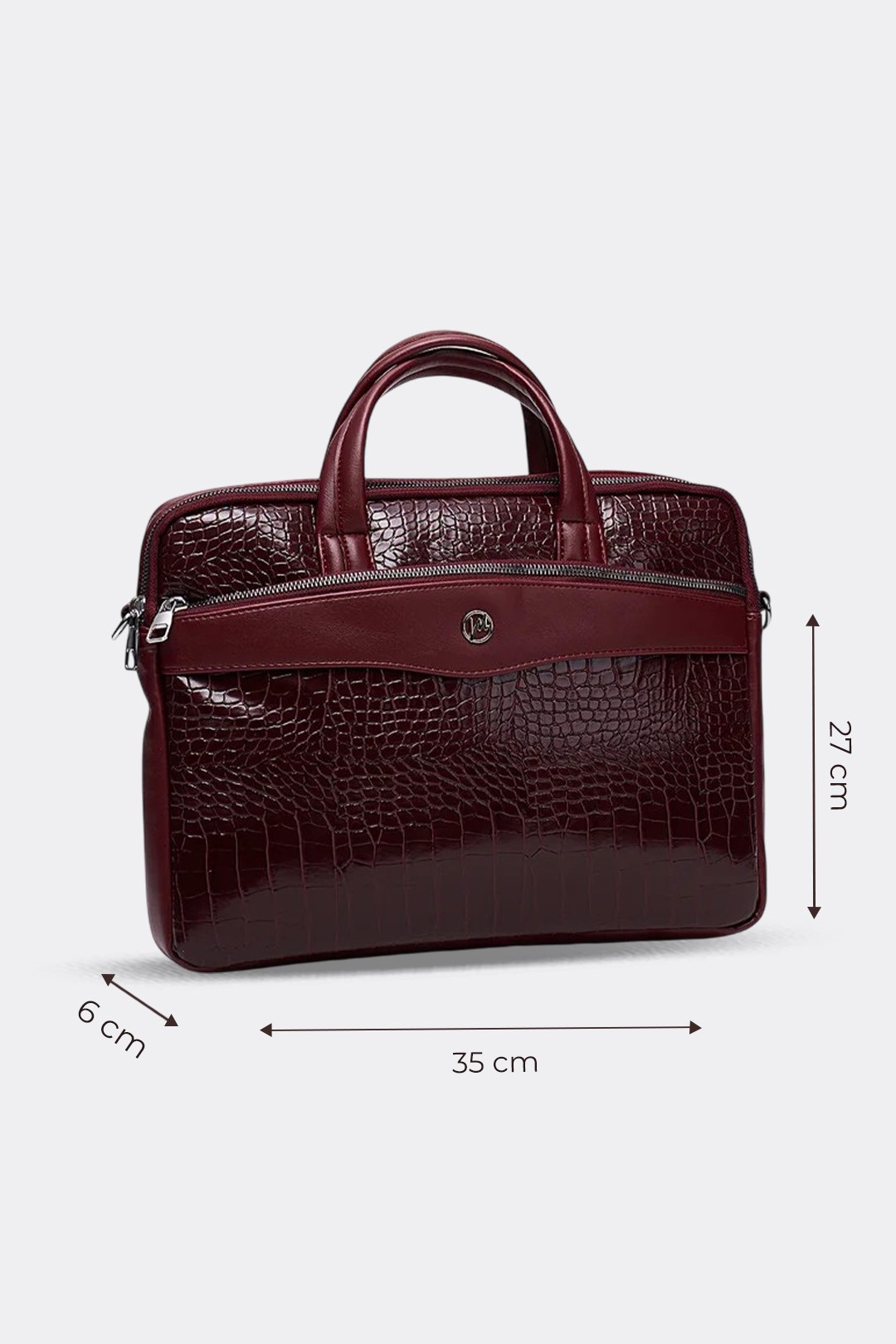 Unisex 13" & 14" Laptop Evrak Çantası Bordo Kroko