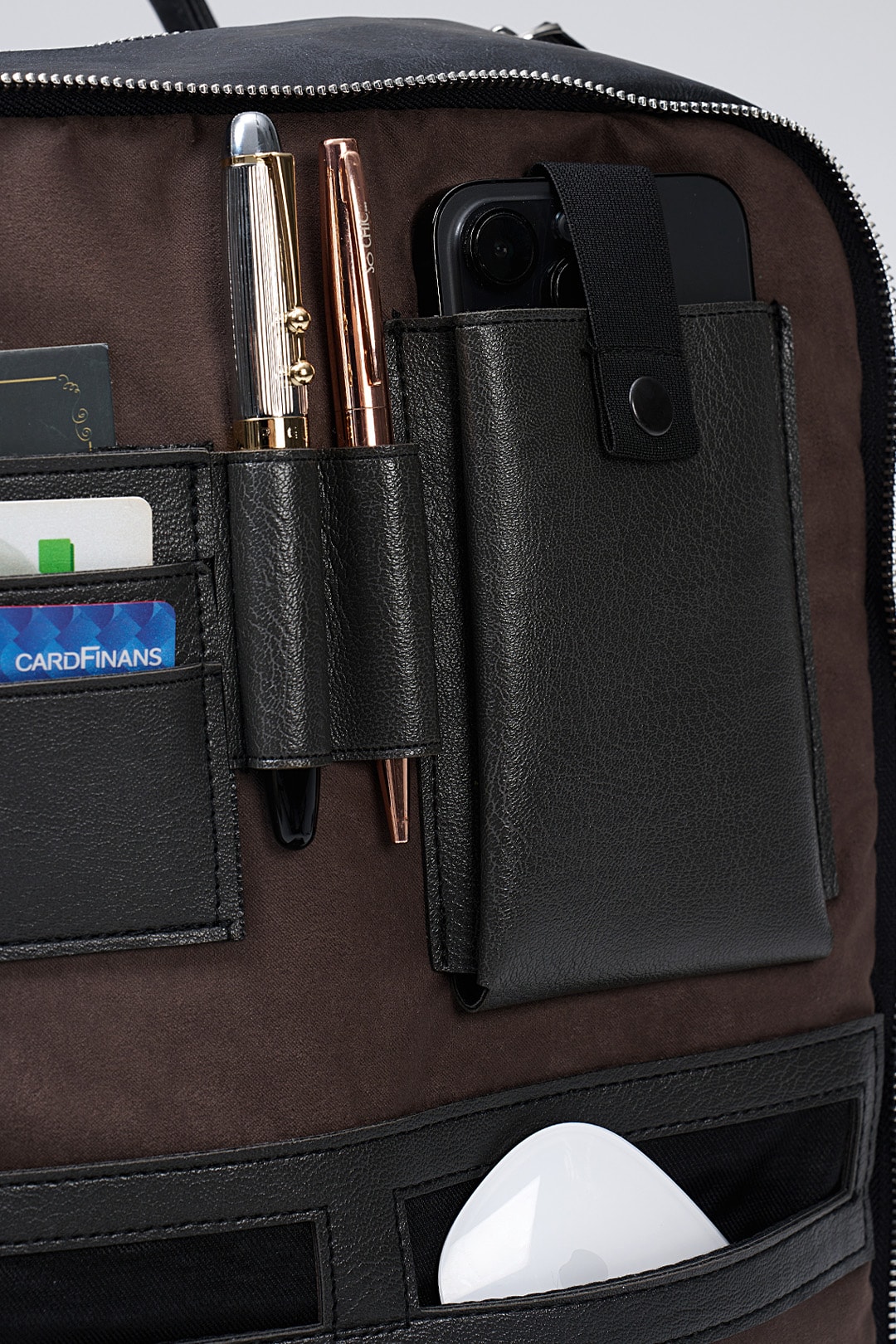 Organizer Premium Deri Sırt Laptop Çantası Unisex - Crazy Siyah