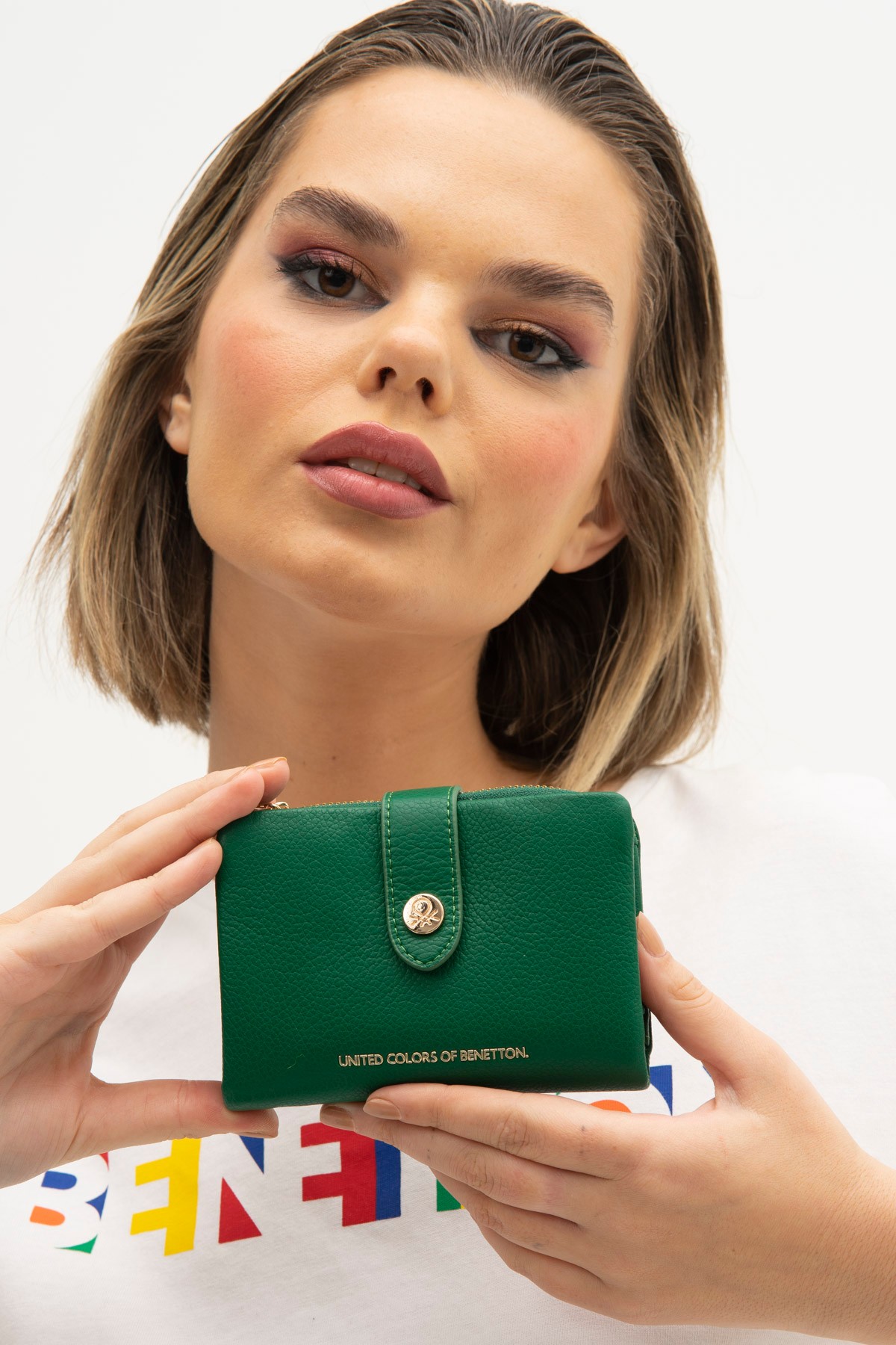 Benetton Kadın Cüzdan BNT_1239 - Yeşil