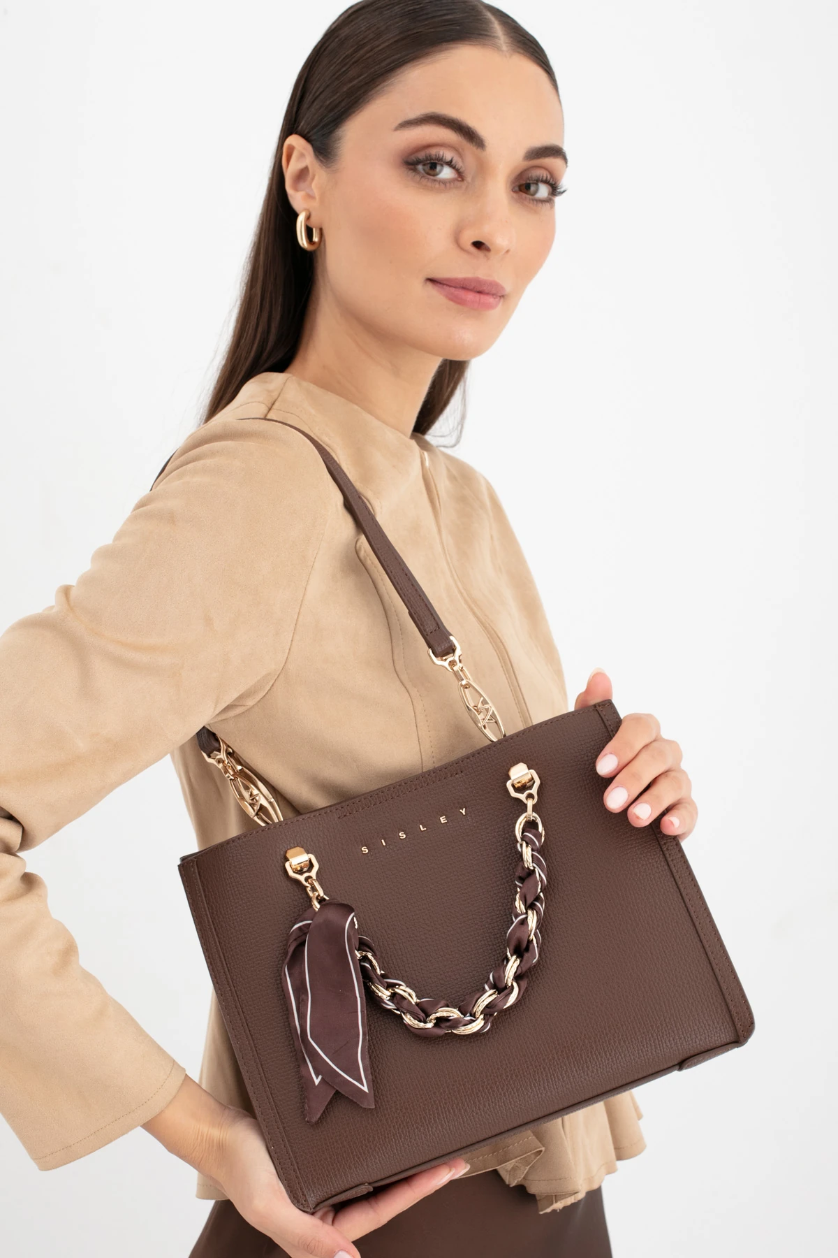 Sisley Kadın Omuz Çantası SLY_287 - Kahverengi