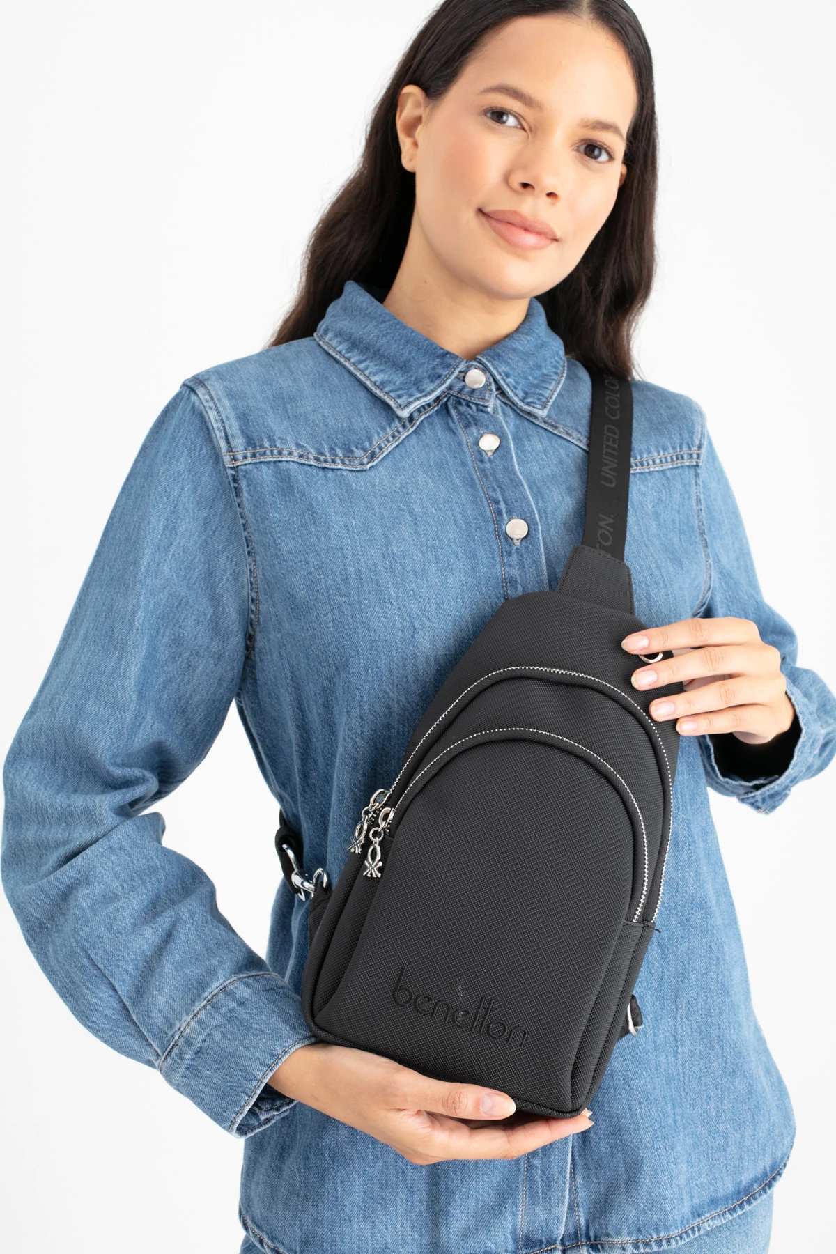 Benetton Kadın Vücut Çantası BNT_1652 - Siyah