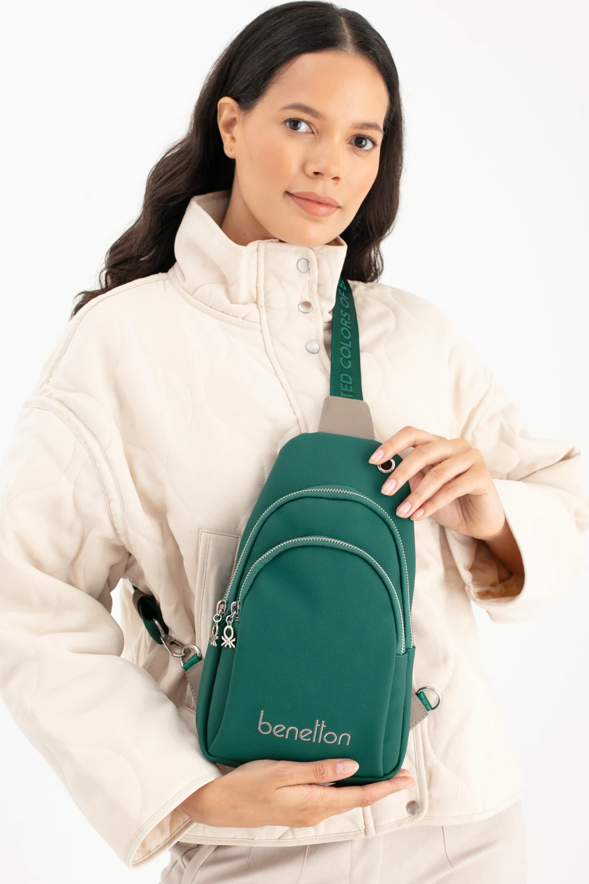 Benetton Kadın Vücut Çantası BNT_1652 - Zümrüt-K.Taş