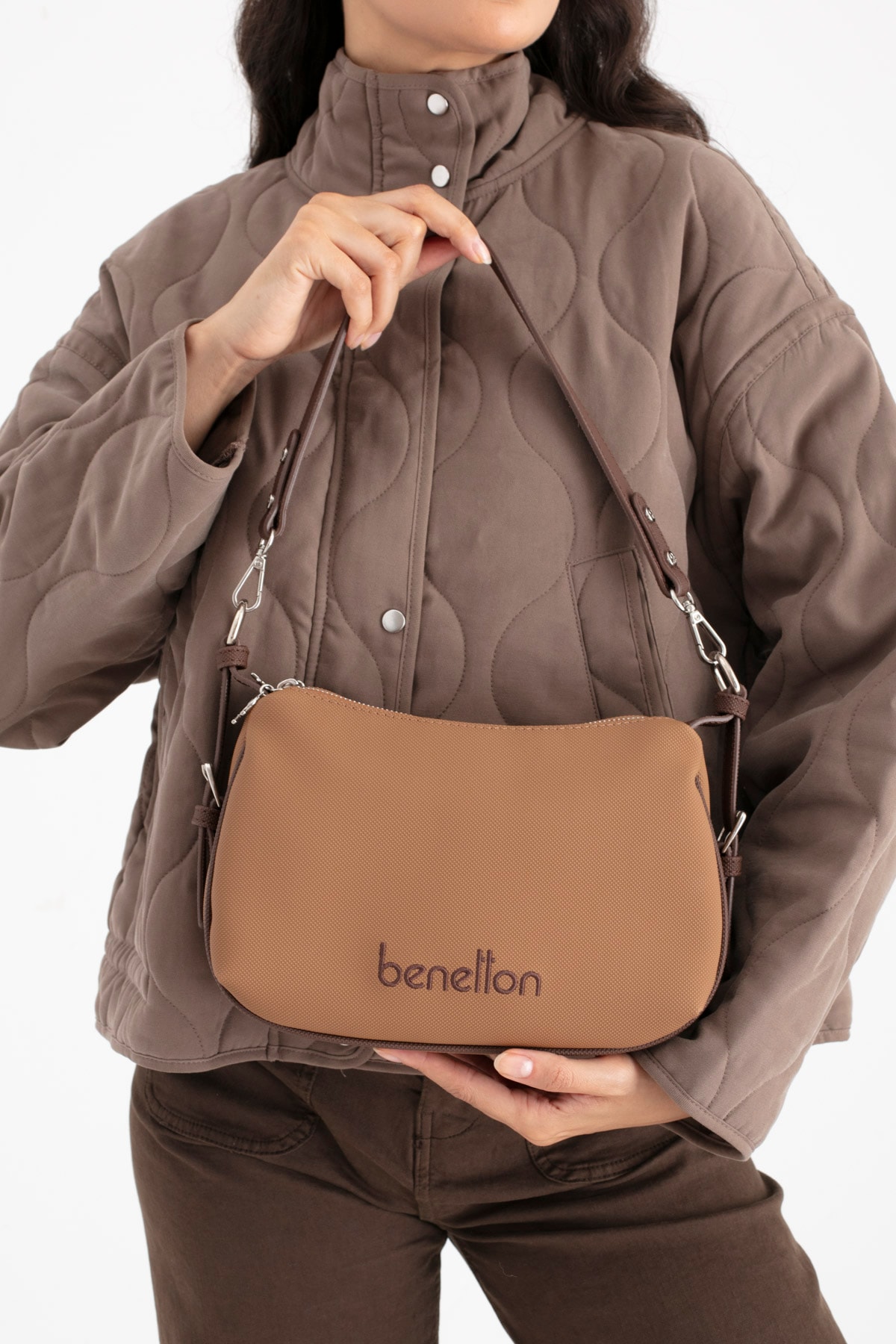 Benetton Kadın Omuz Çantası BNT_1699 - Taba-Kahve