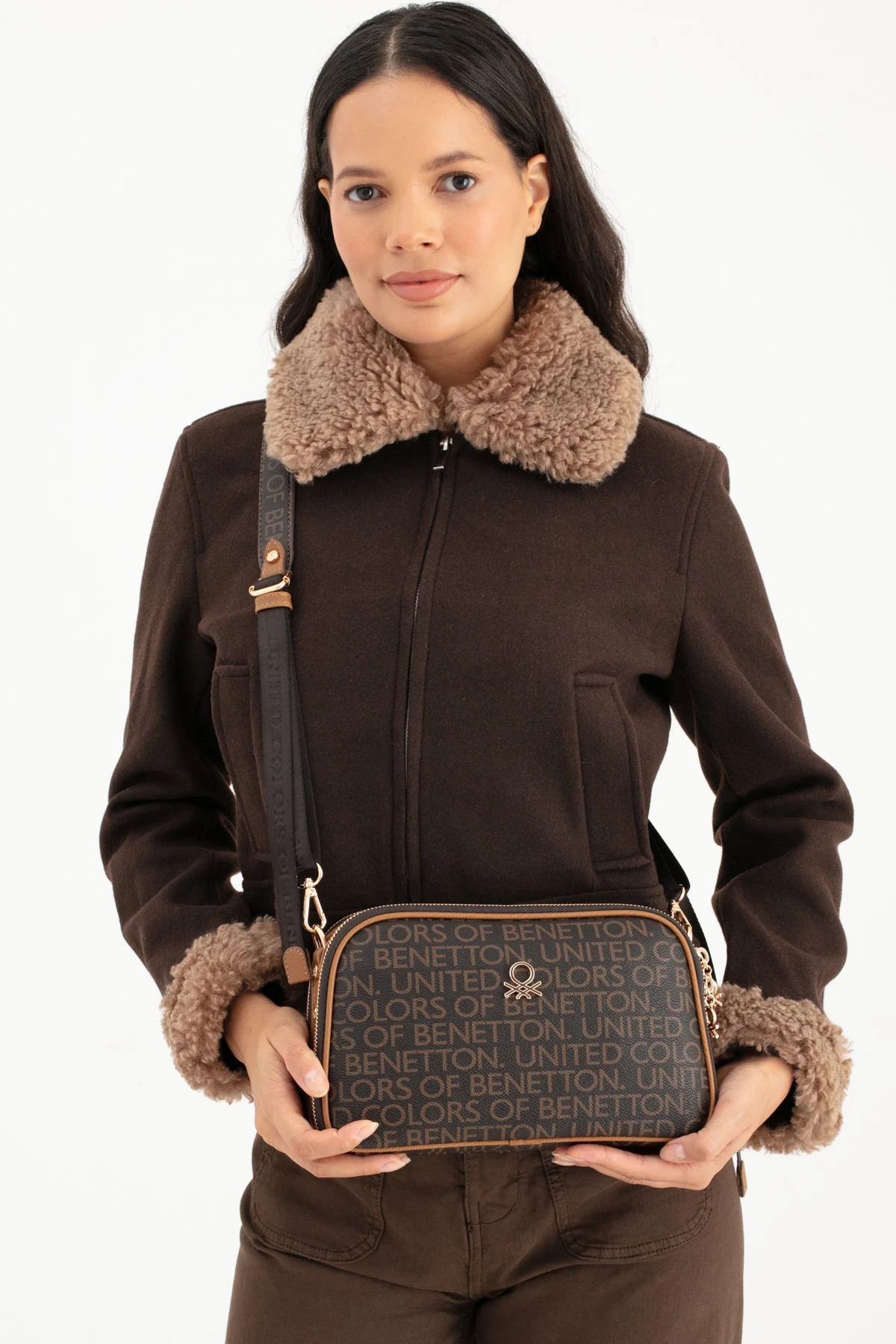 Benetton Kadın Çapraz Çanta BNT_1638 - Kahve-Taba