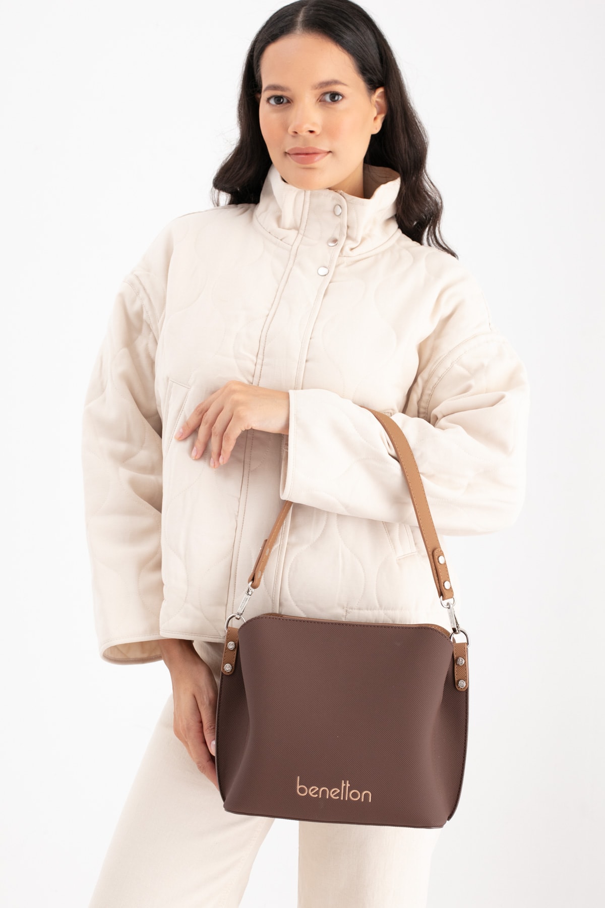 Benetton Kadın Kol Çantasın BNT_1688 - Kahve-Camel