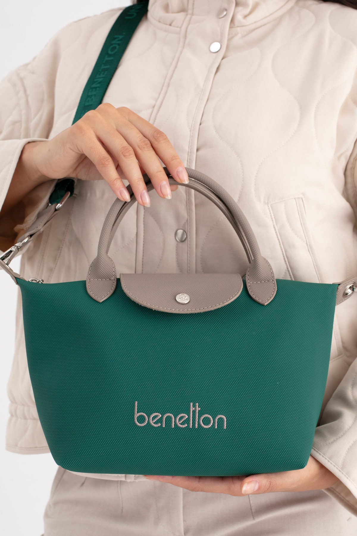 Benetton Kadın El Çantası BNT_1702 - Zümrüt-K.Taş