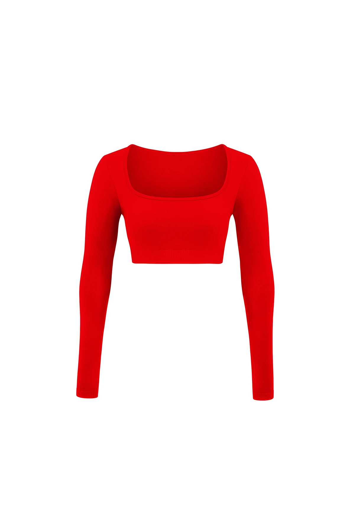  Parmak Detaylı Uzun Kollu Crop Top