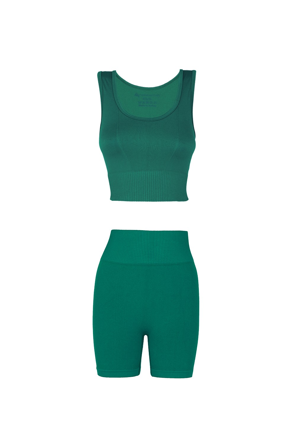 Toparlayıcı Seamless/Dikişsiz Spor Büstiyer-Şort Takım - Yeşil