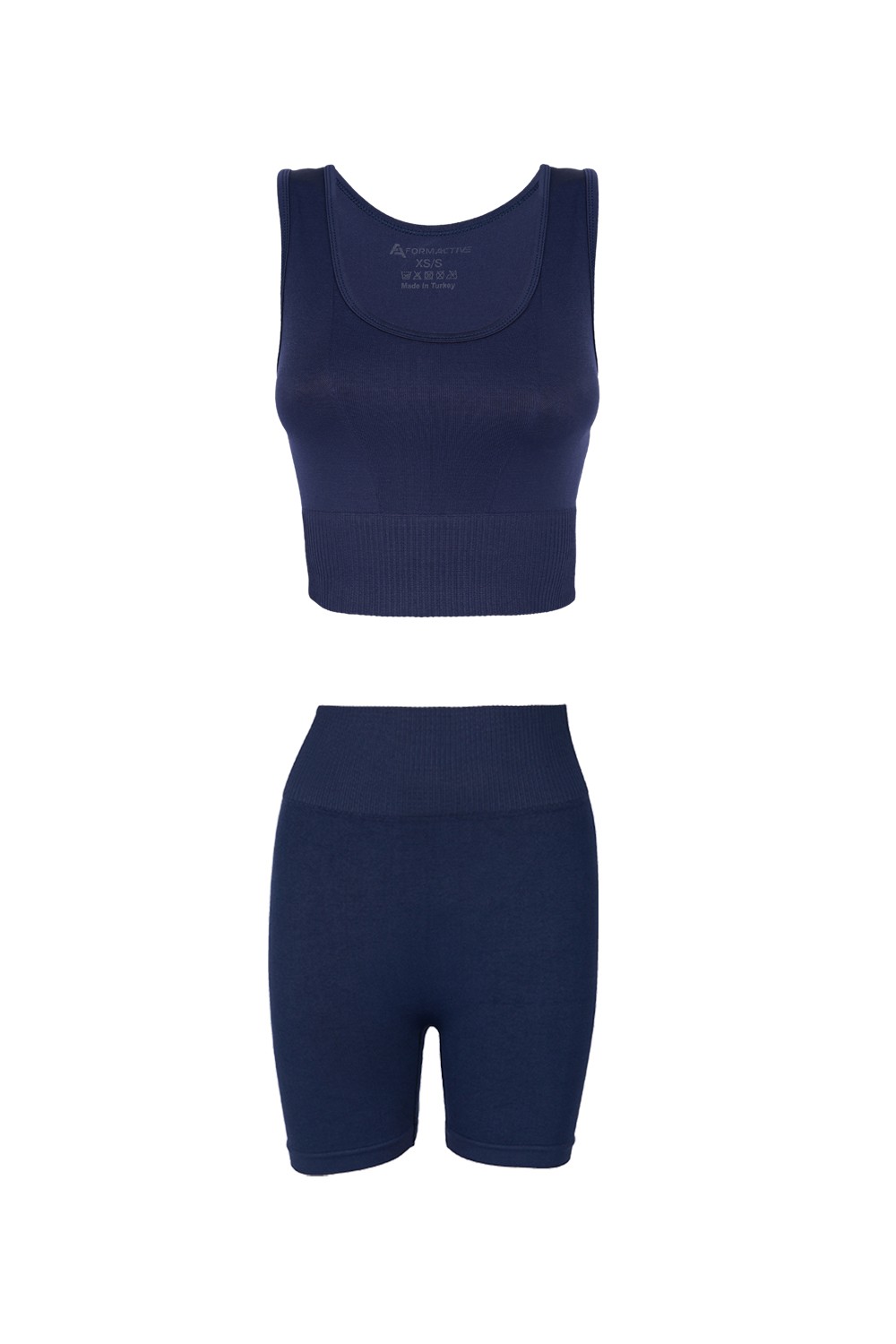 Toparlayıcı Seamless/Dikişsiz Spor Büstiyer-Şort Takım - Lacivert