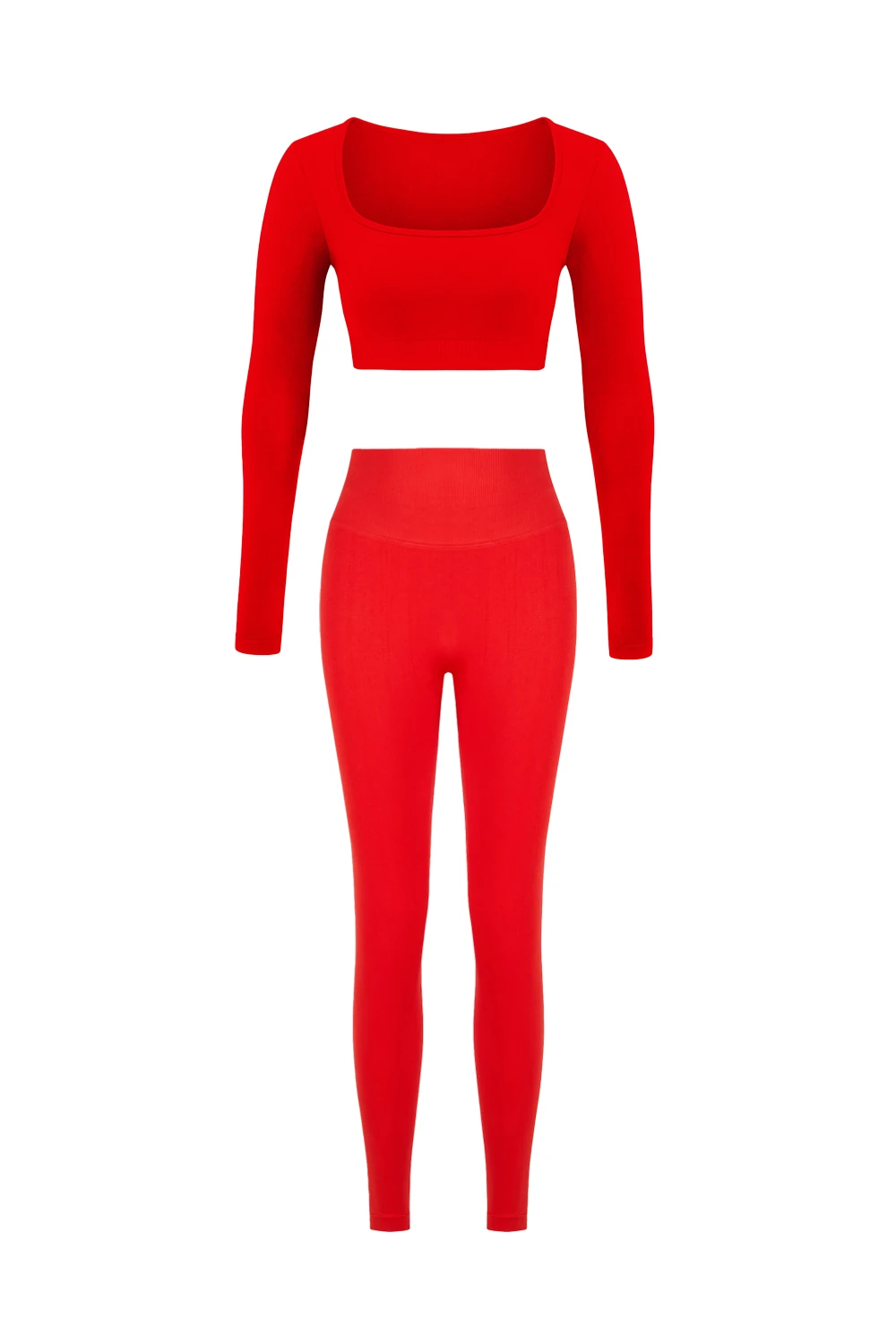 Parmak Geçirmeli Uzun Kollu Büstiyer Ve Push Up Tayt Takım