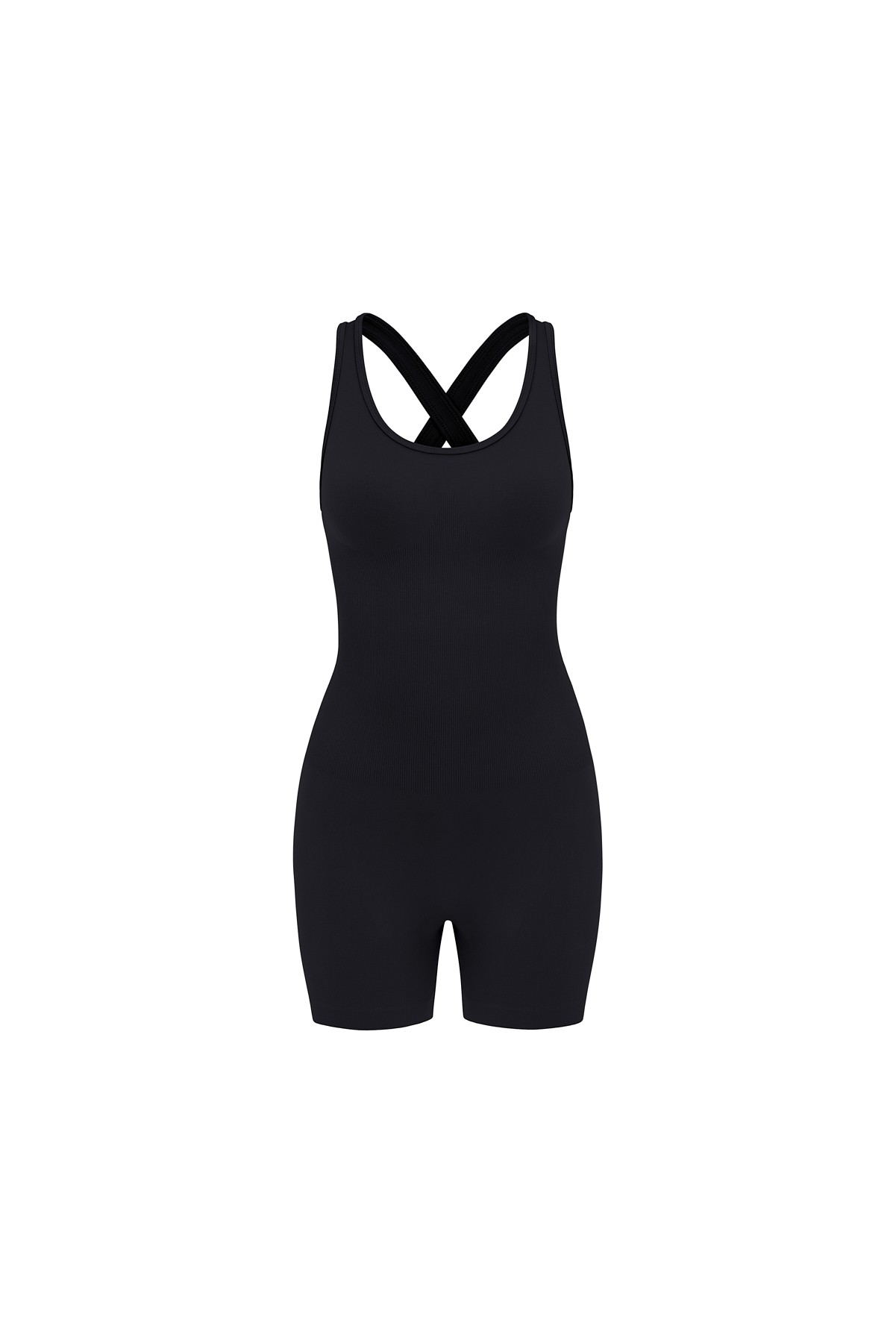Push Up Seamless/Dikişsiz Şort Tulum - Siyah