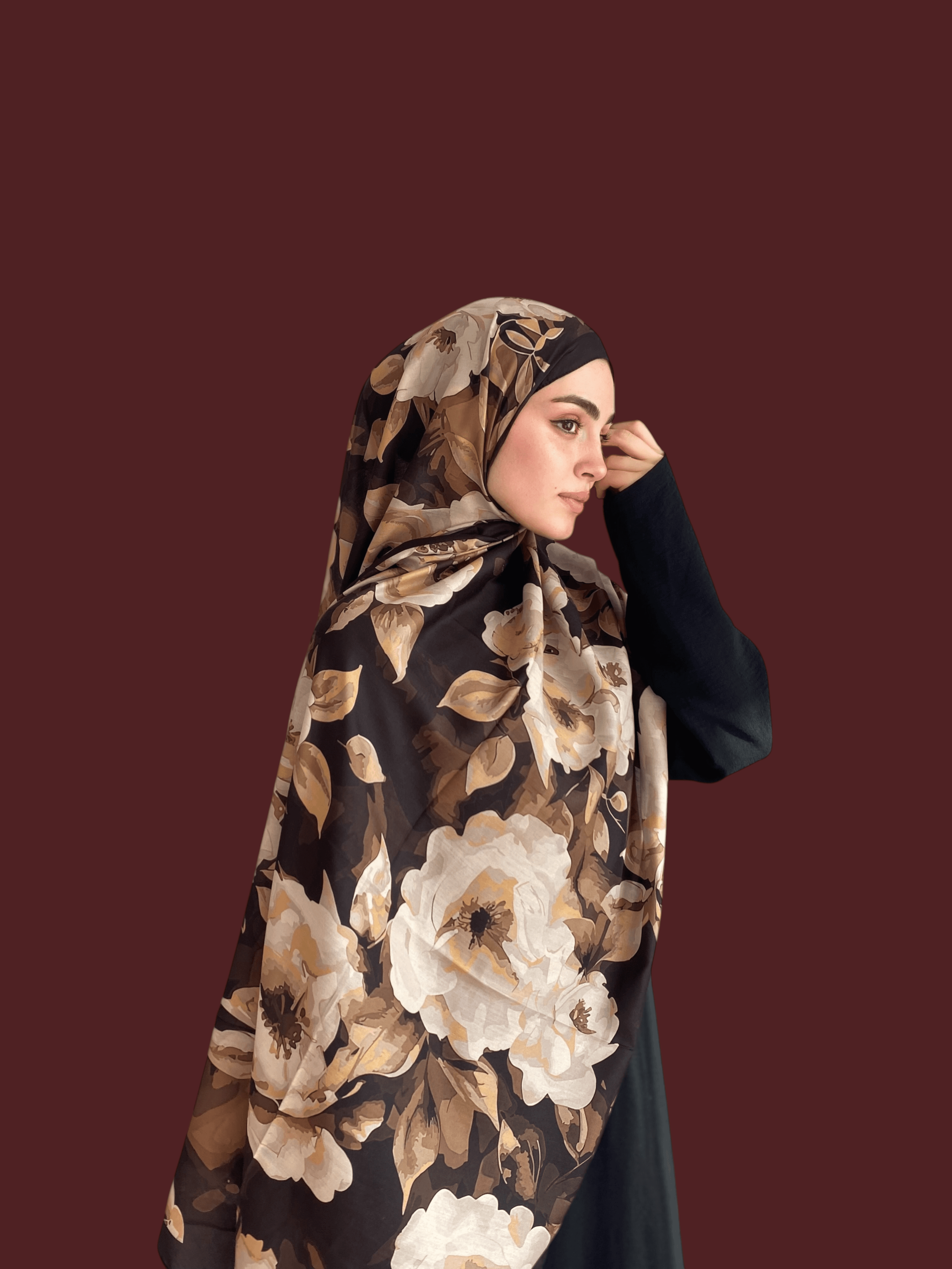 Gülru Desen Soft Vual Şal Latte