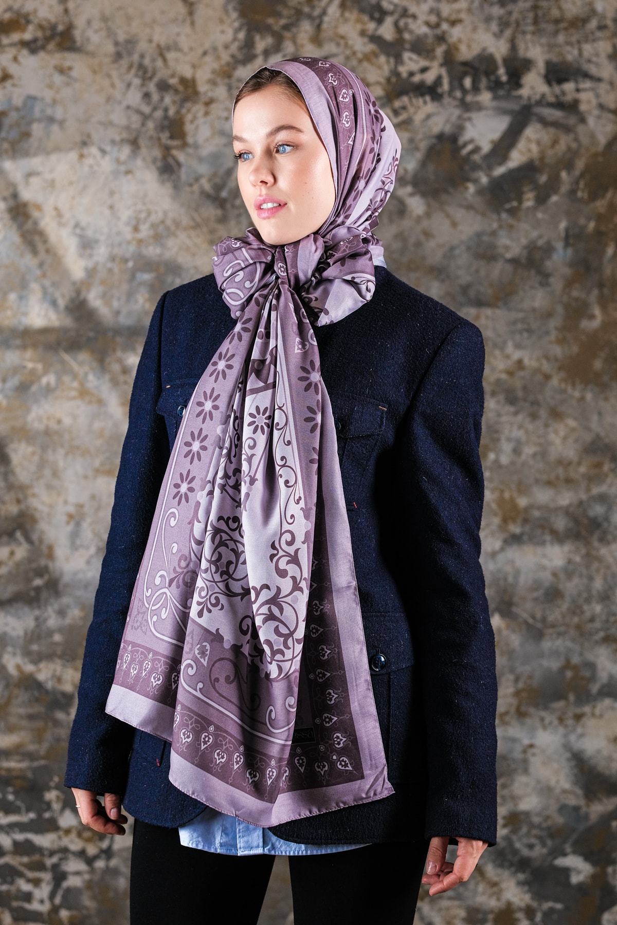 Noor Desen Soft Vual Şal Leylak
