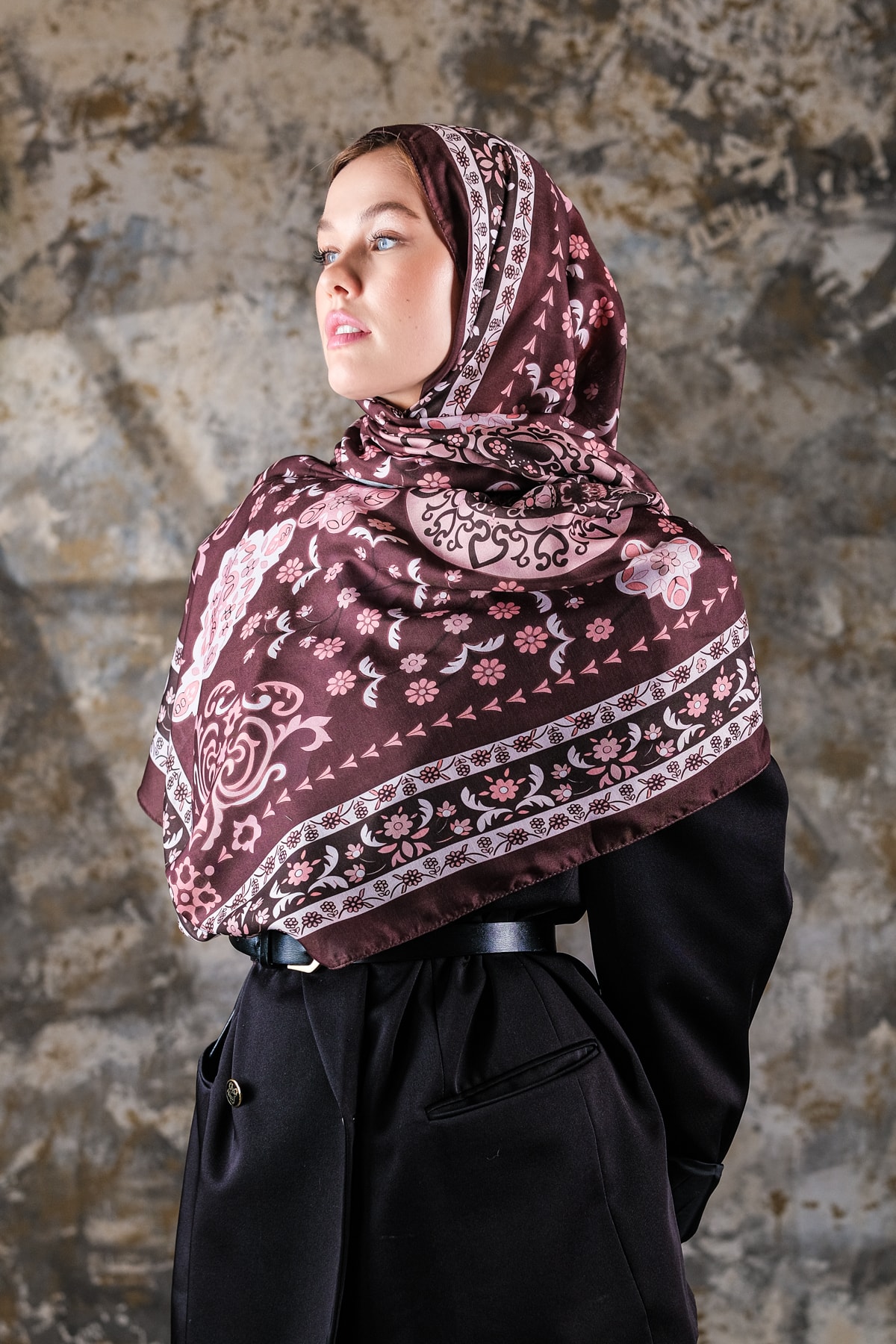 Kenz Desen Soft Vual Şal Rose