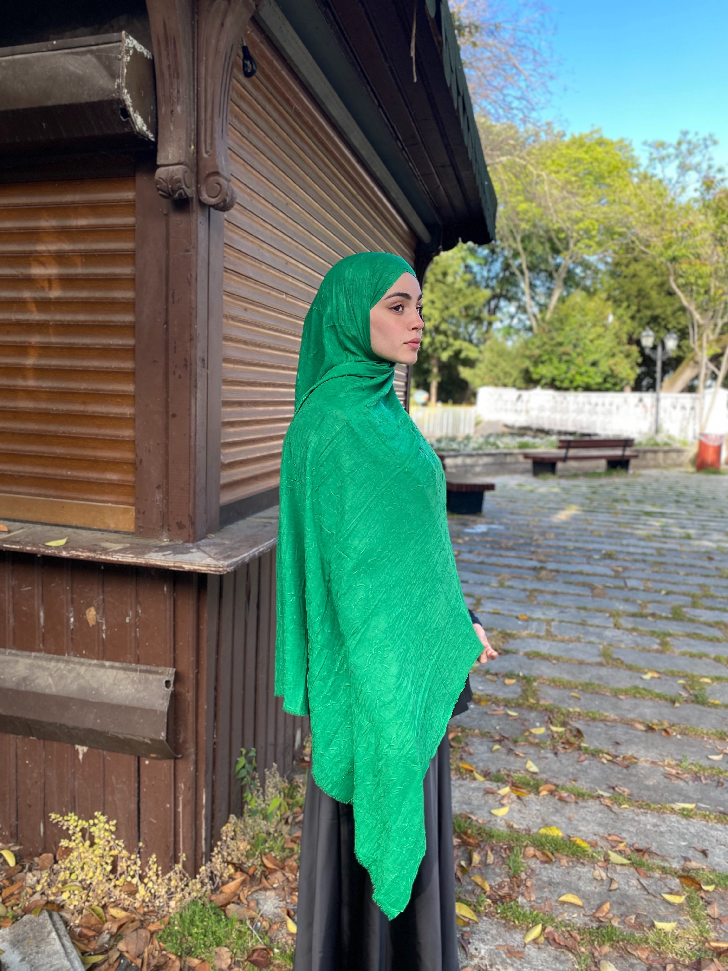 Bambu Kraş Şal Benetton Yeşil
