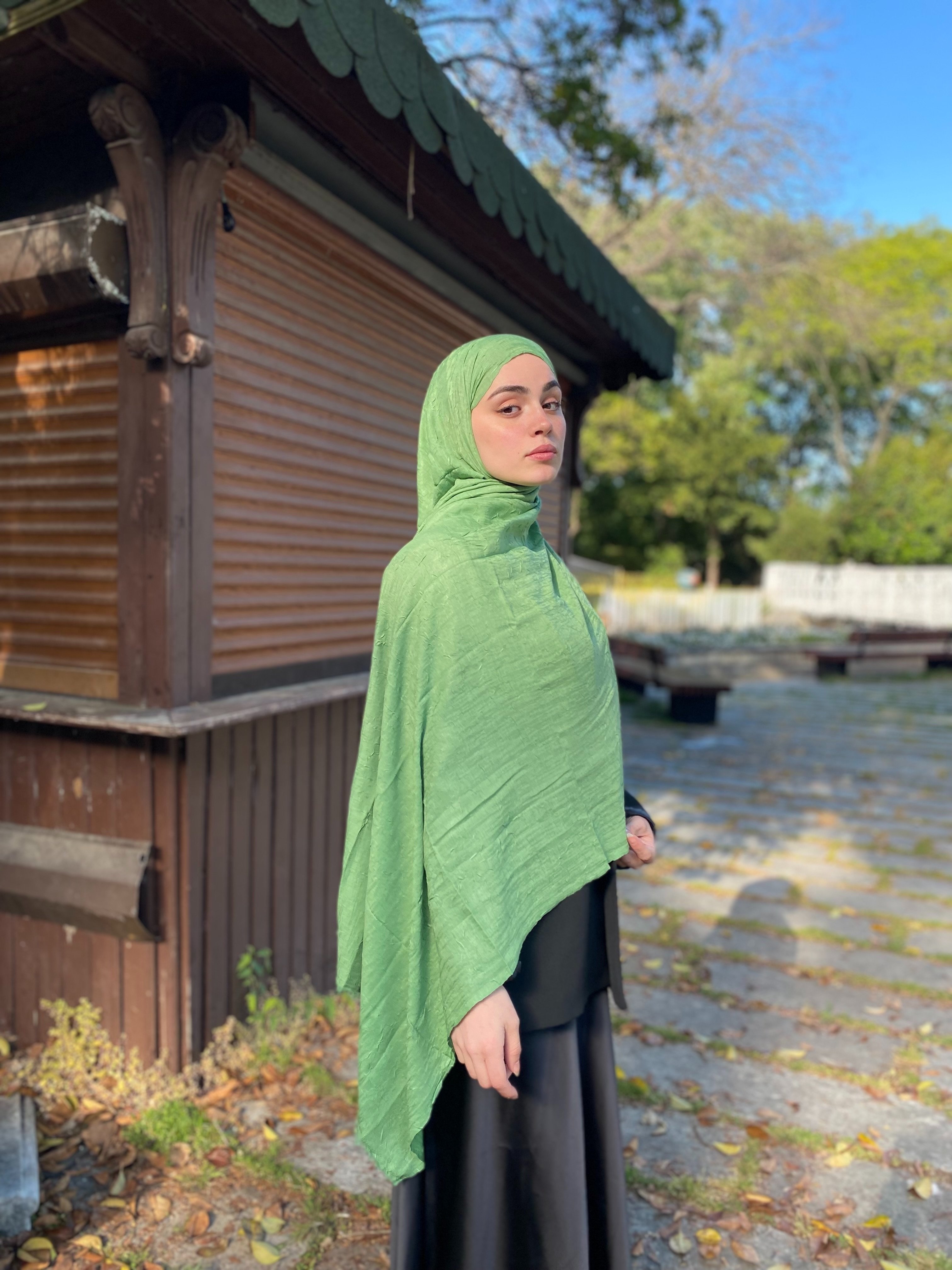 Bambu Kraş Şal Su Yeşili
