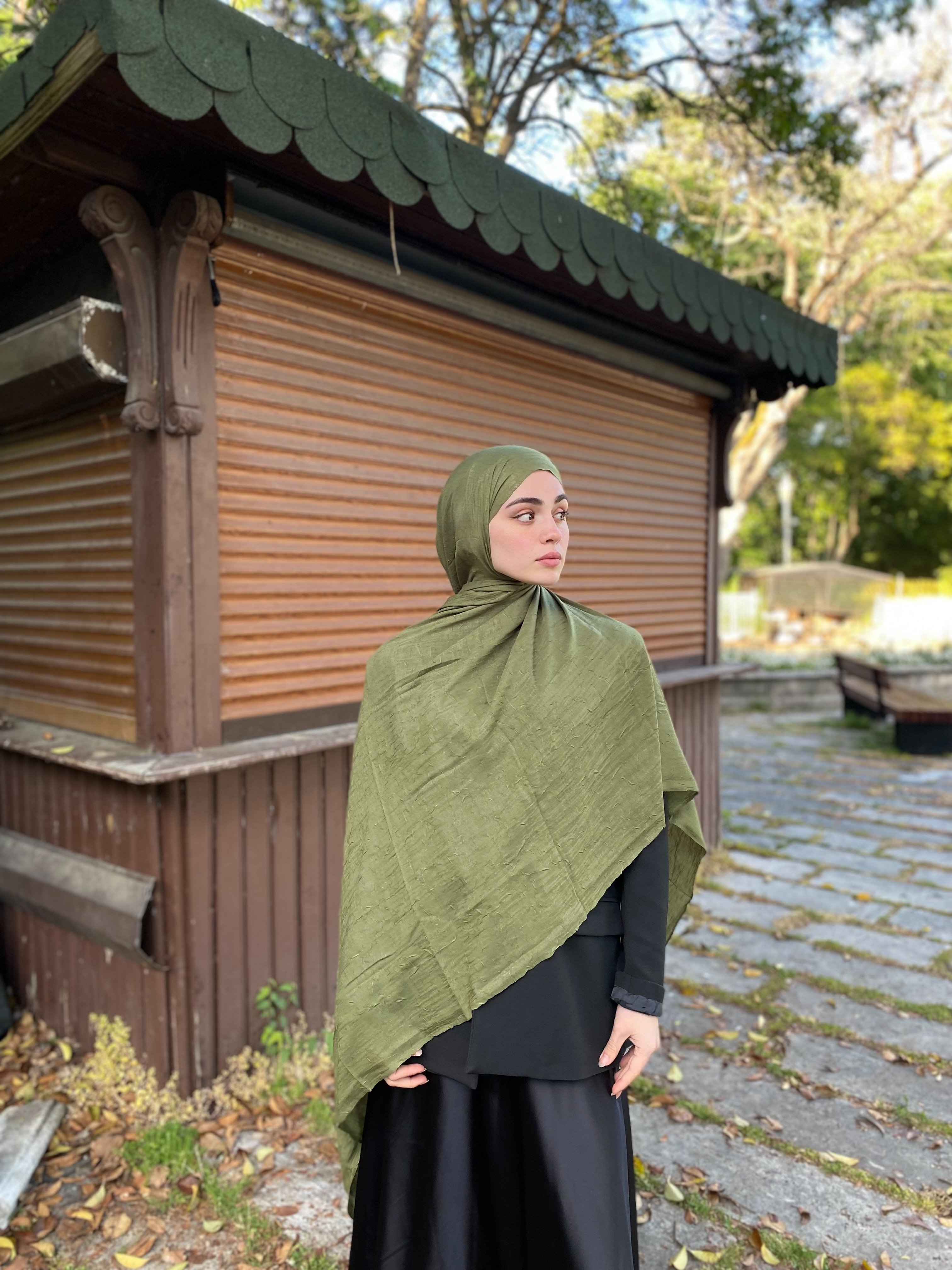 Bambu Kraş Şal Haki Yeşil