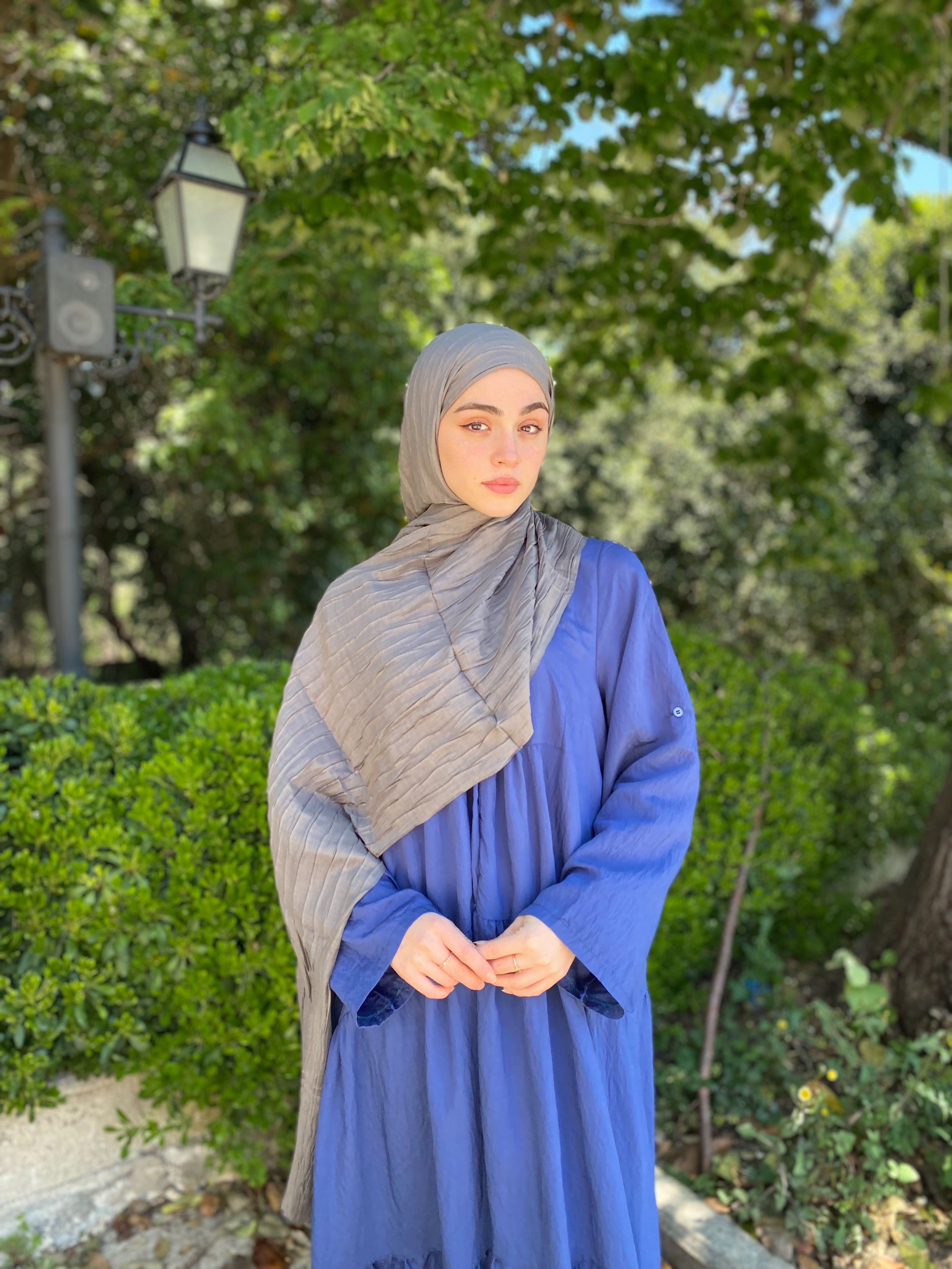 Piliseli Bambu Şal Gri