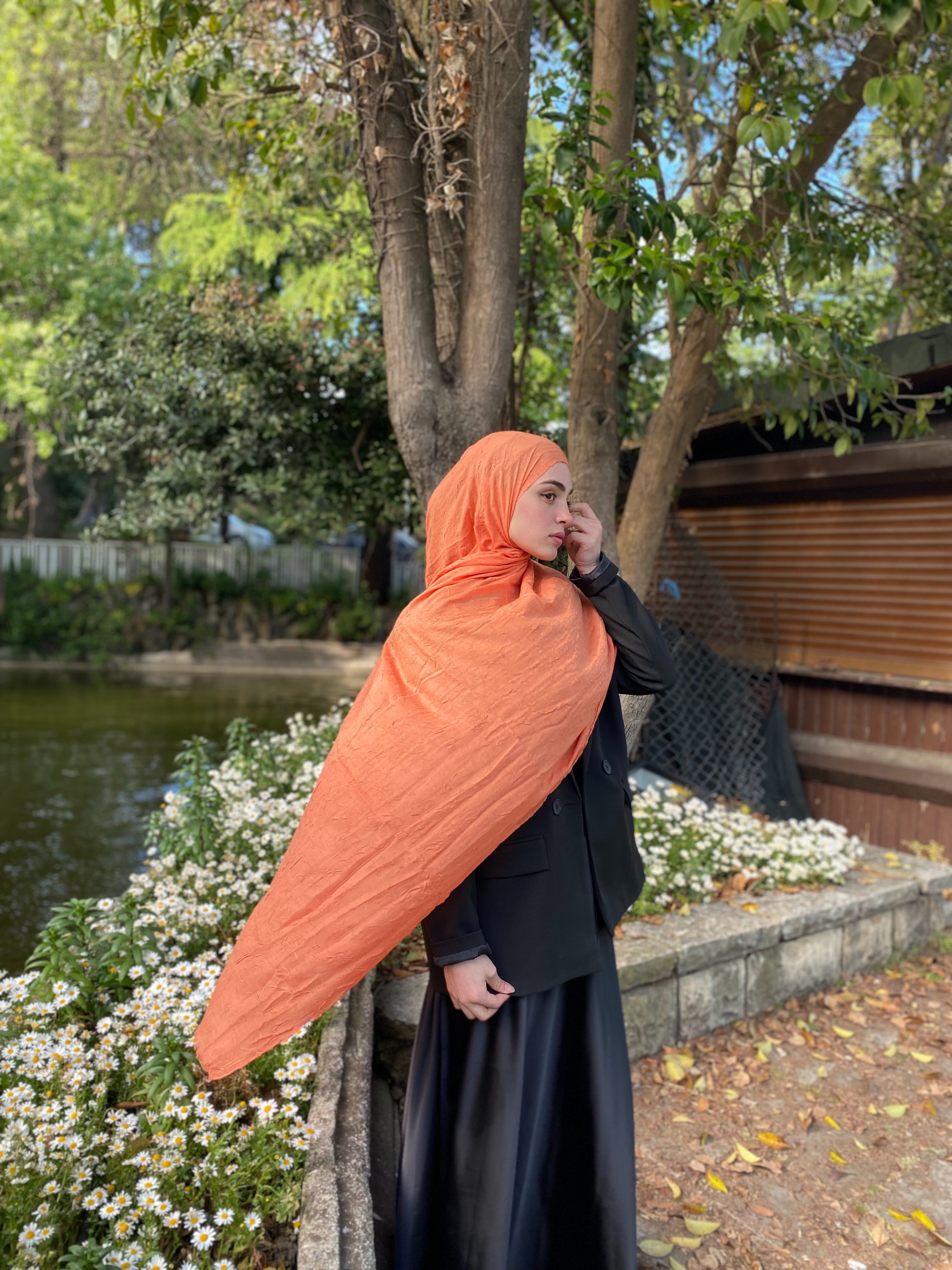 Bambu Kraş Şal Mercan