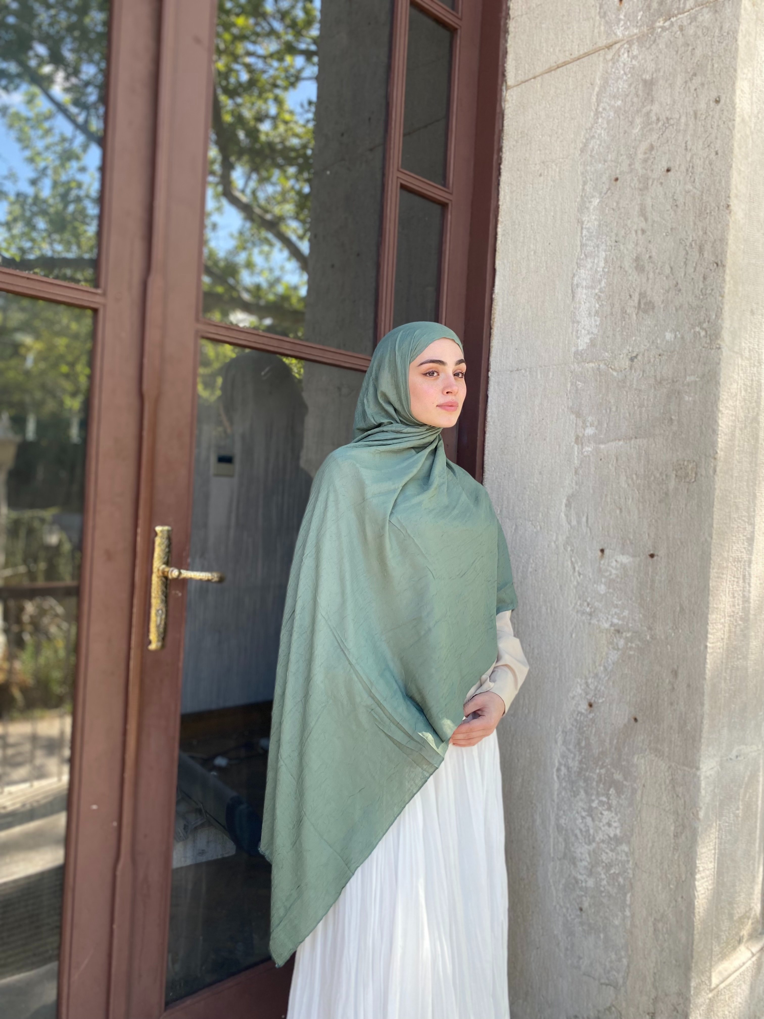 Bambu Kraş Şal Küf Yeşili