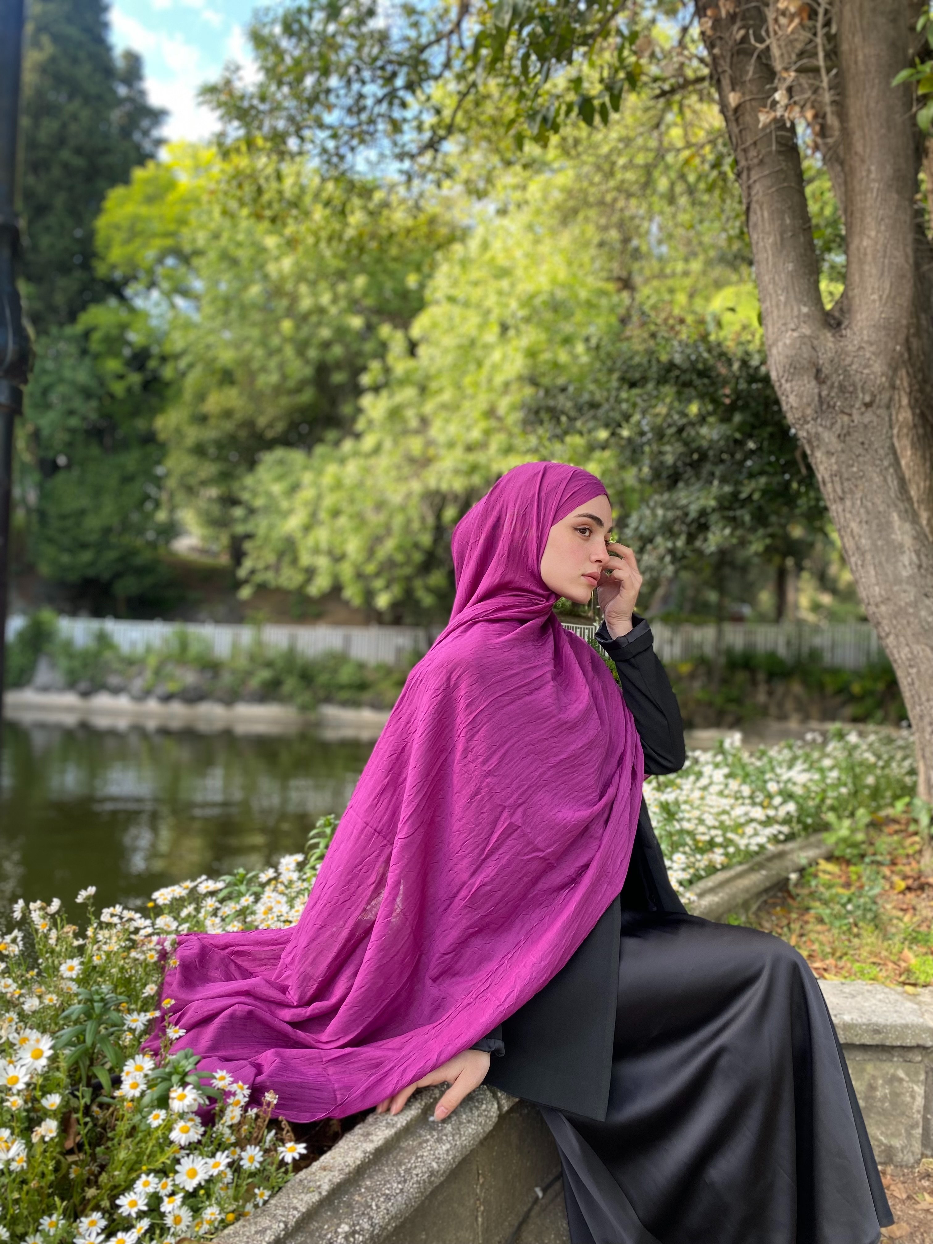 Bambu Kraş Şal Magenta