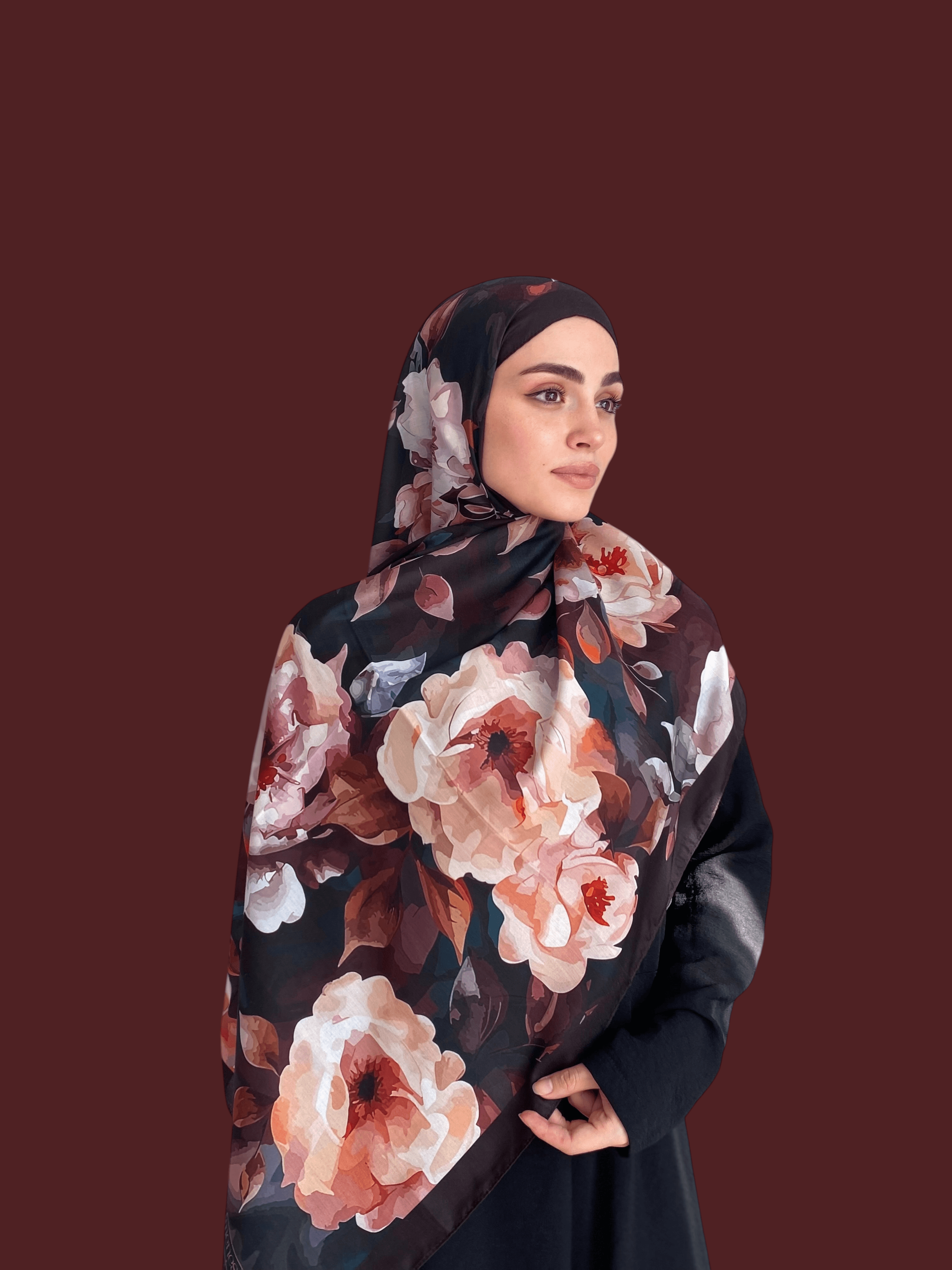 Gülru Desen Soft Vual Şal Rose