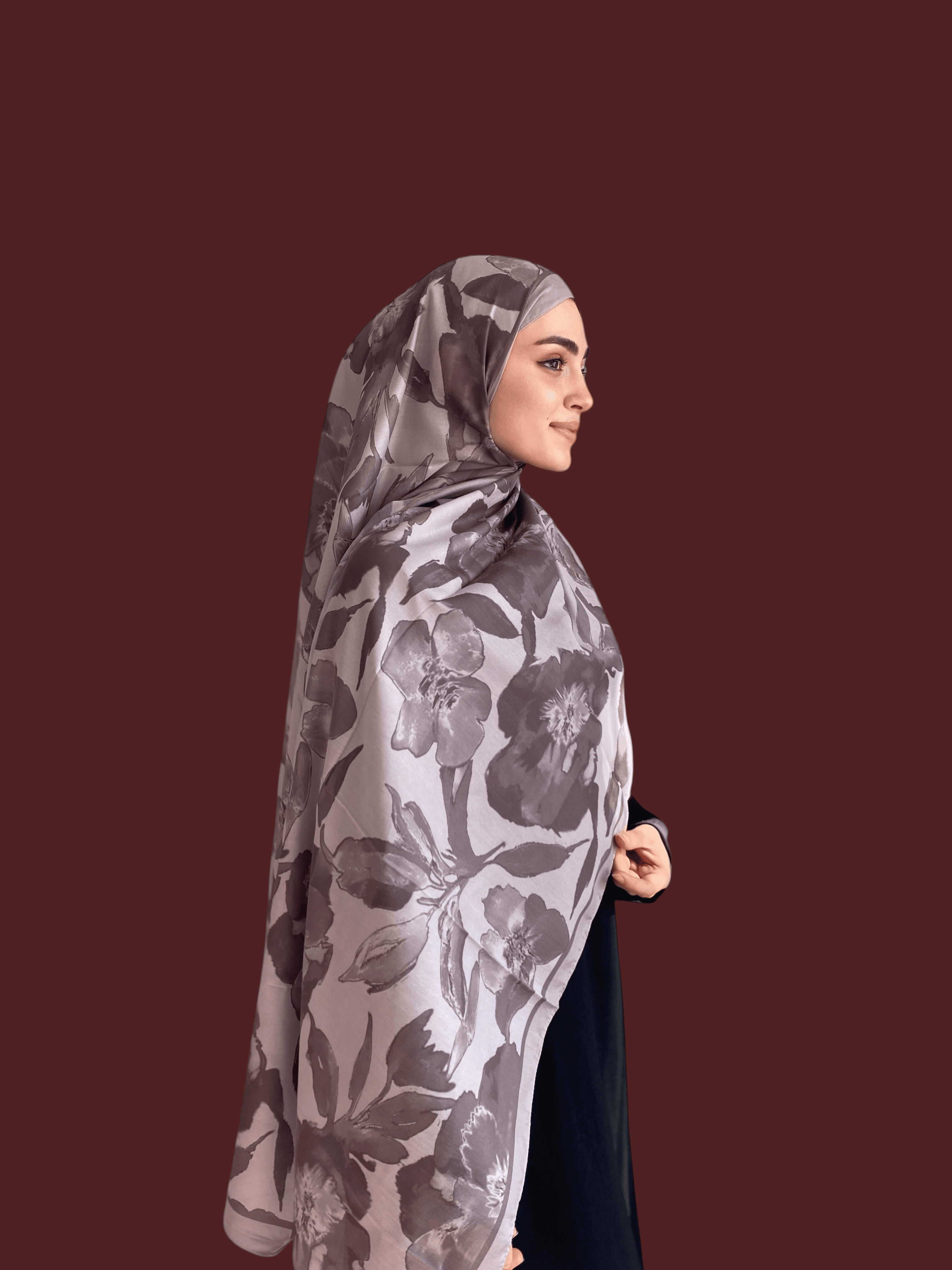 Serenya Desen Soft Vual Şal Duman