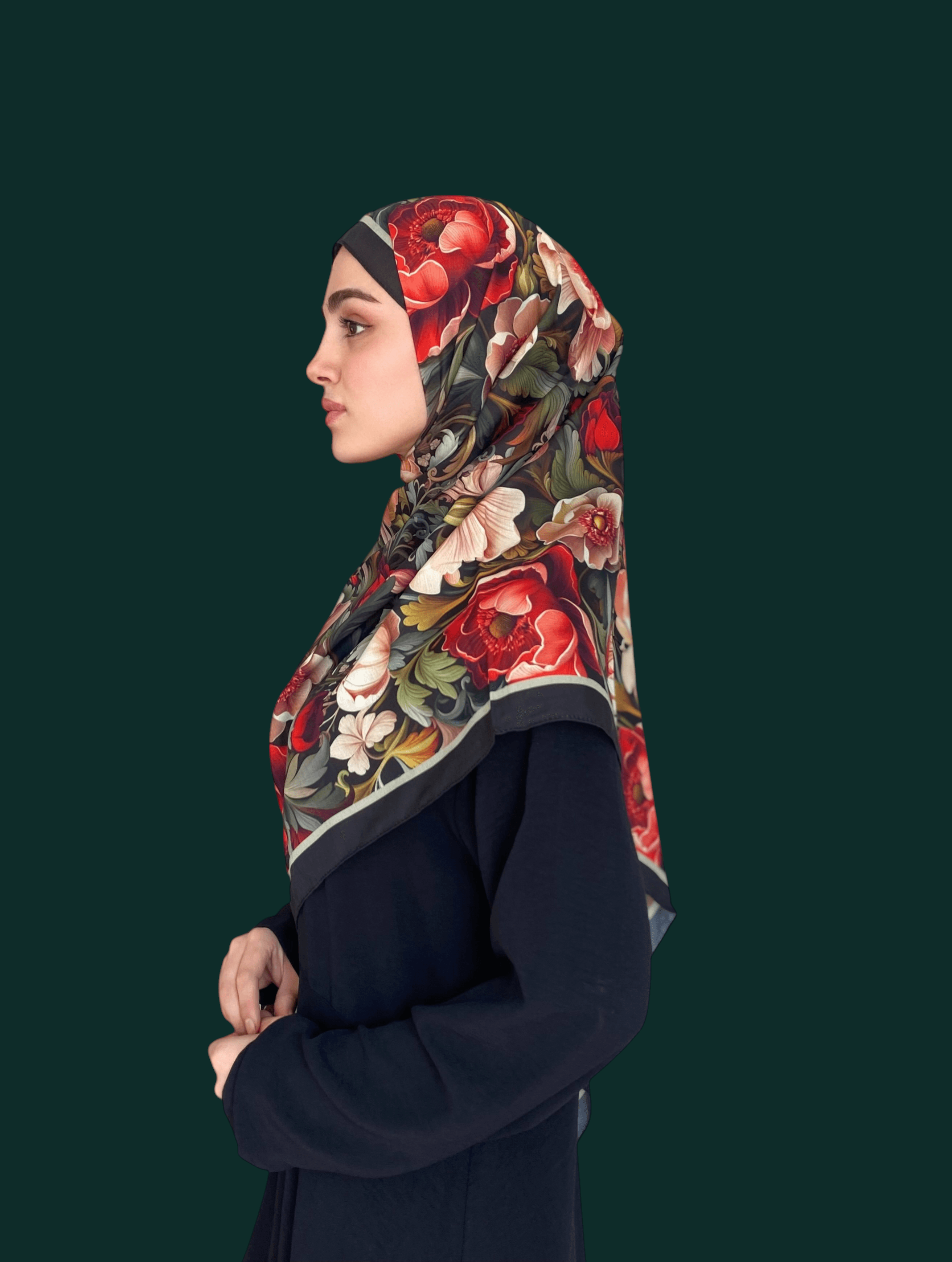 Jardine Desen Soft Vual Şal Kırmızı