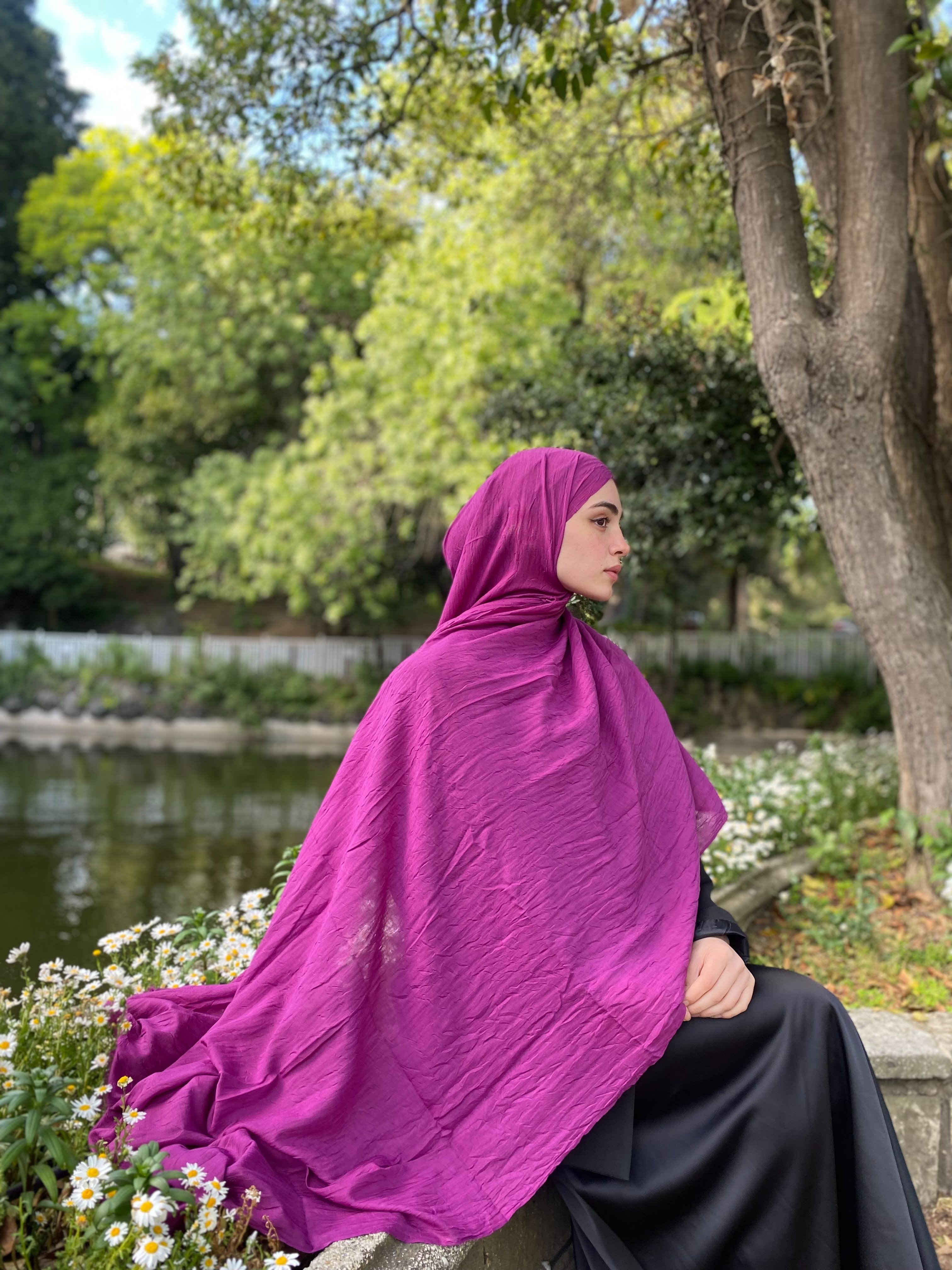 Bambu Kraş Şal Magenta