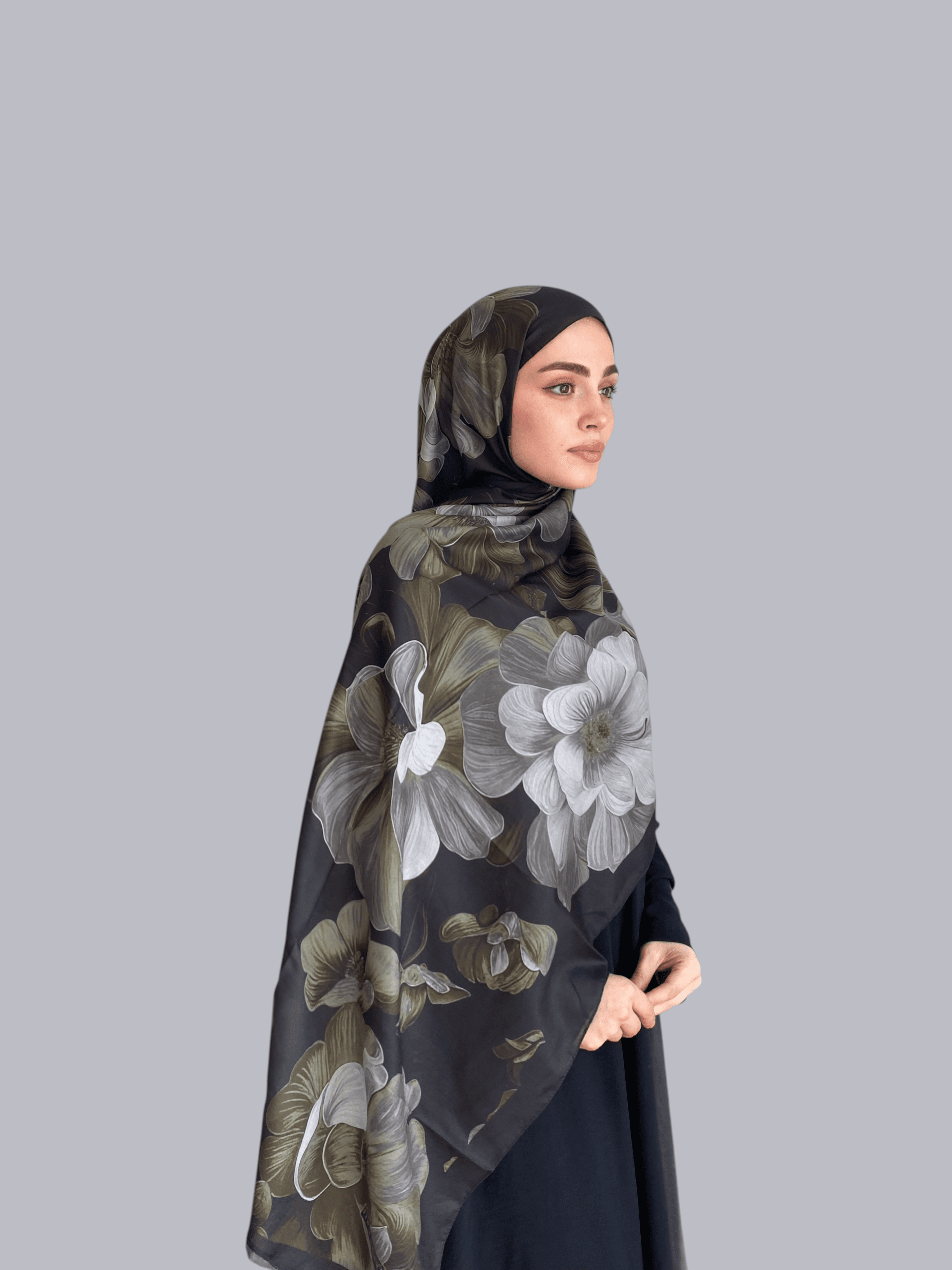 Petalya Desen Soft Vual Şal Siyah