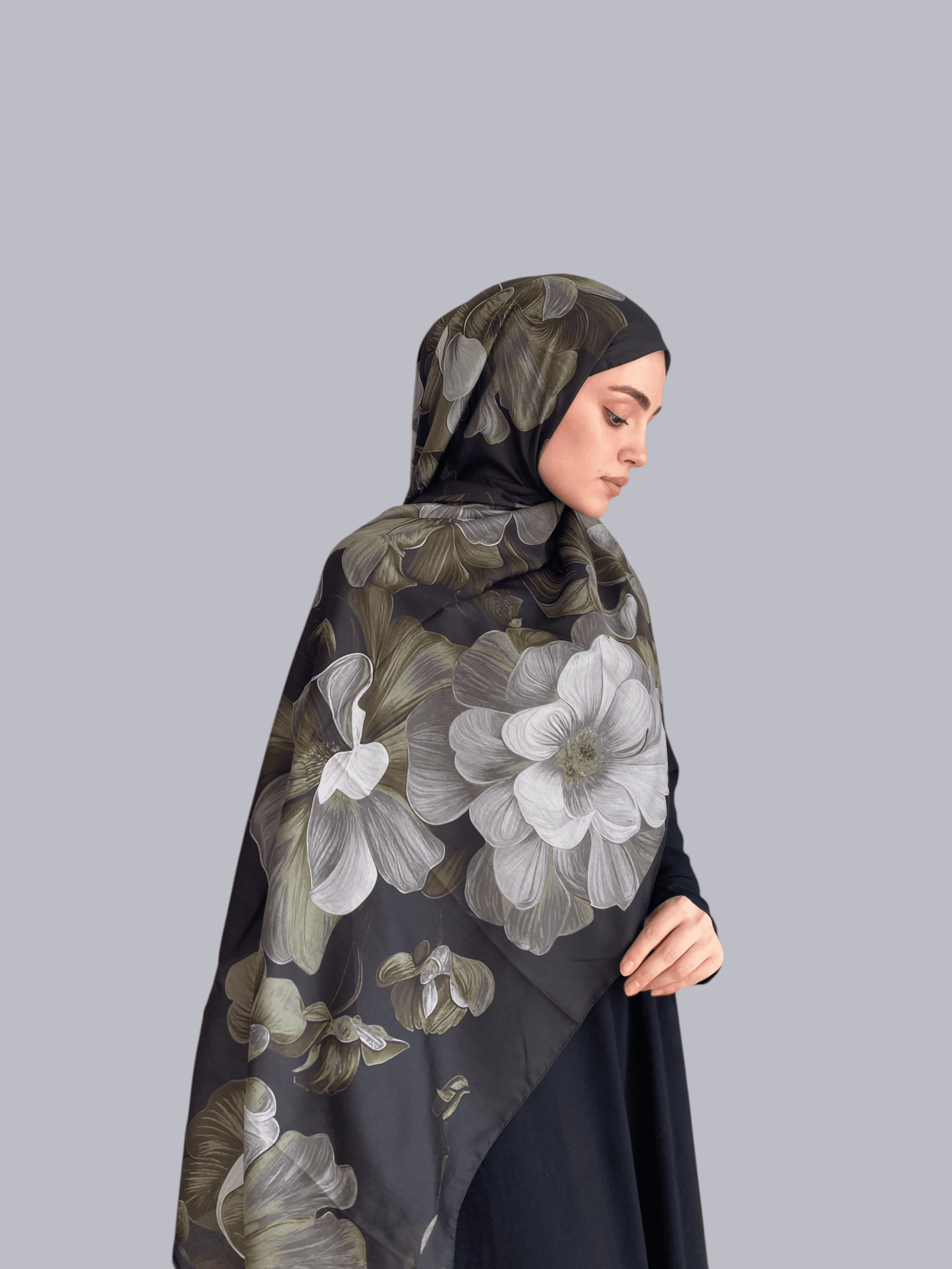 Petalya Desen Soft Vual Şal Siyah