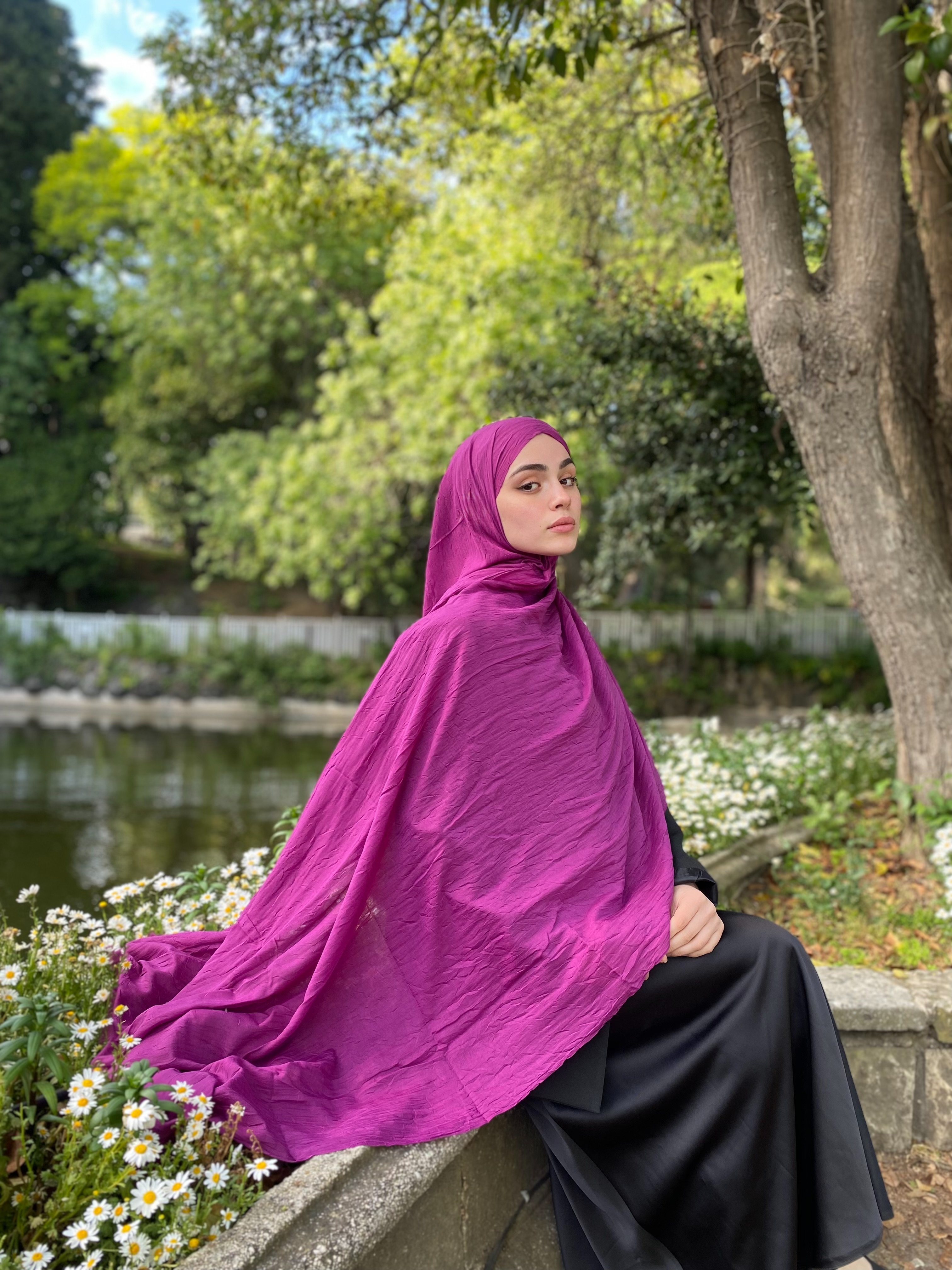 Bambu Kraş Şal Magenta