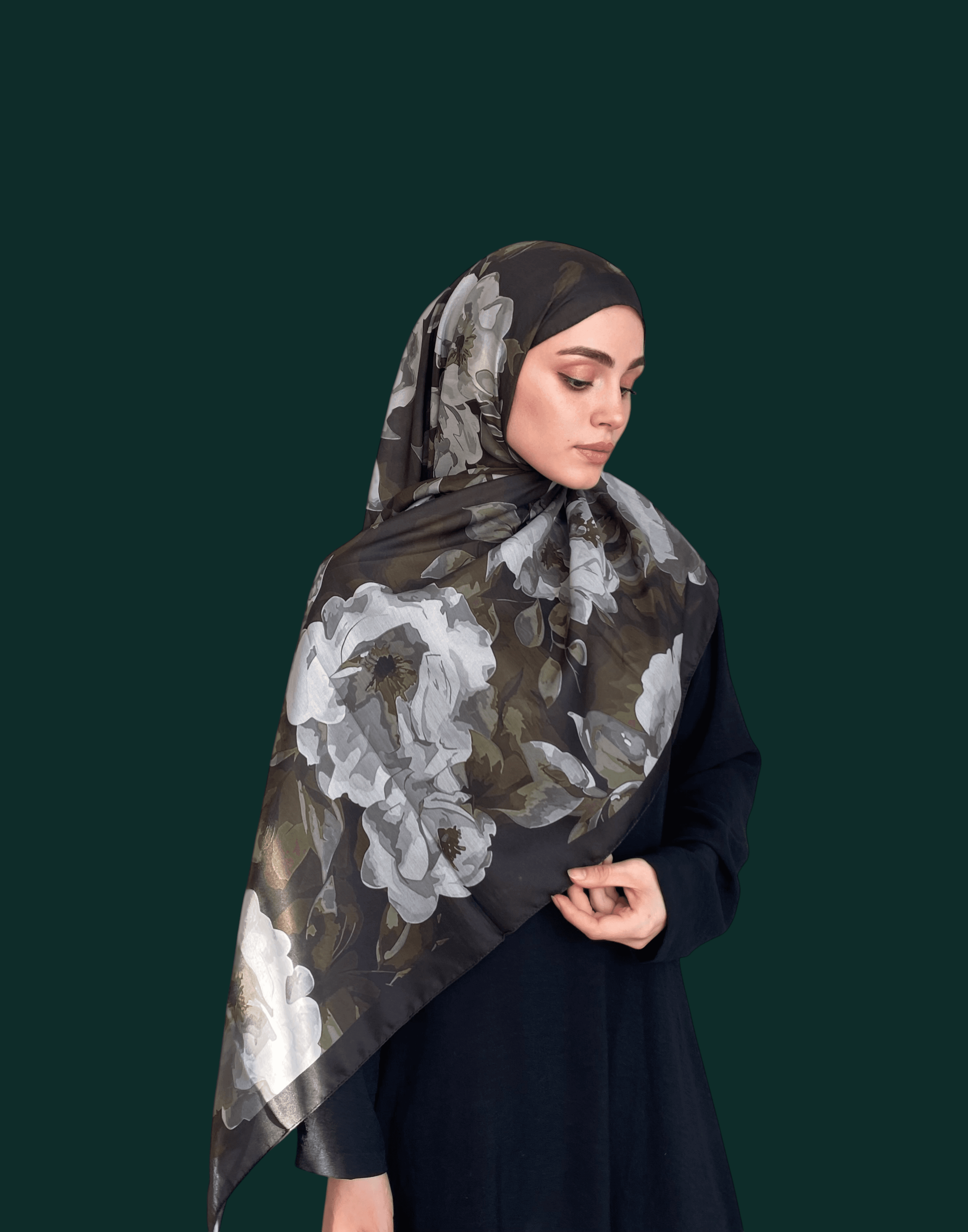 Gülru Desen Soft Vual Şal Siyah